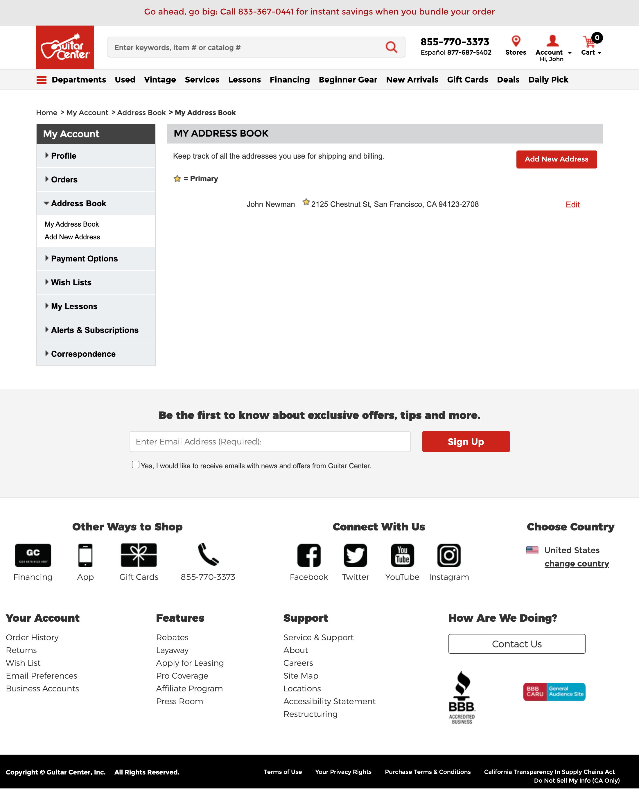 guitar center pro coverage phone number