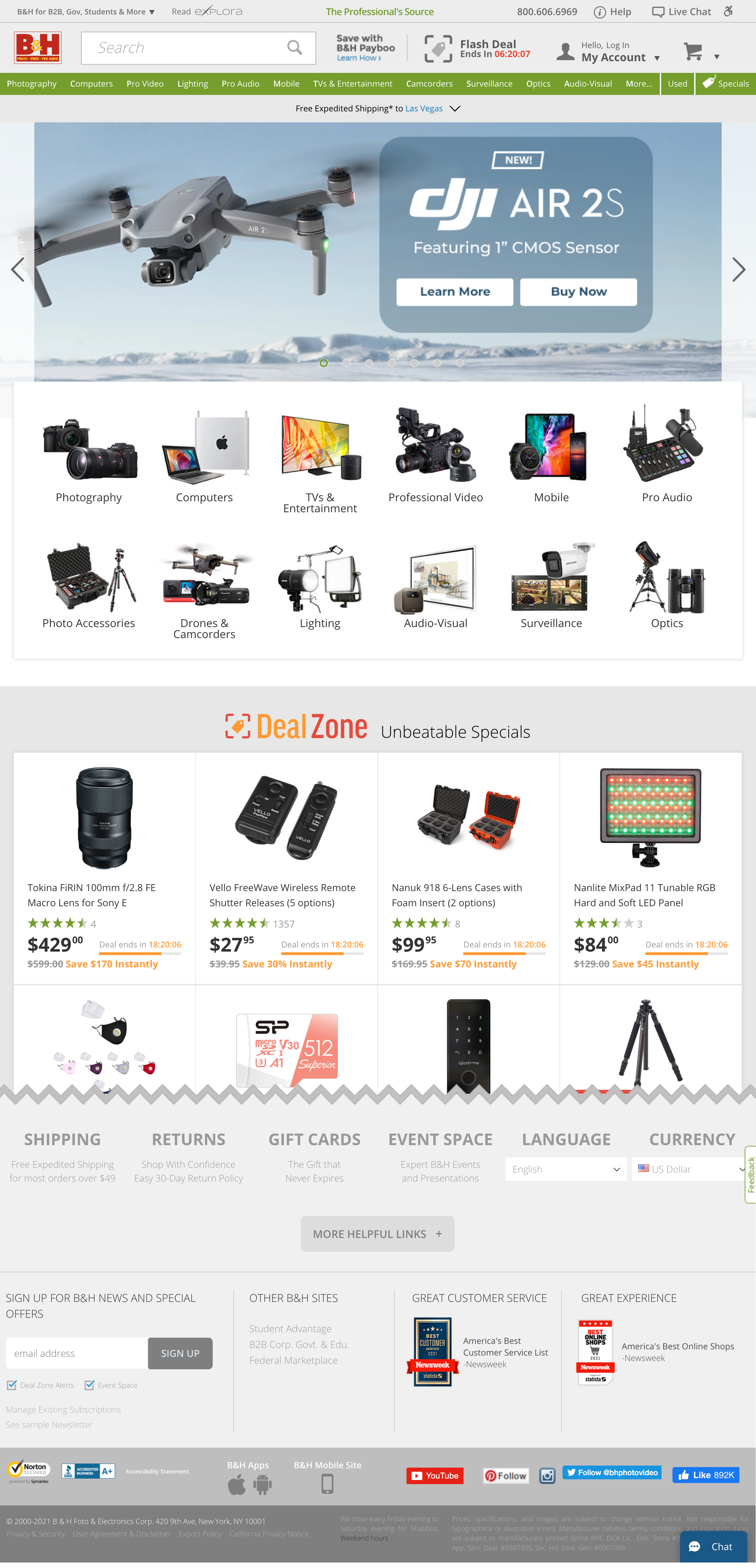 Desktop screenshot of B&H Photo