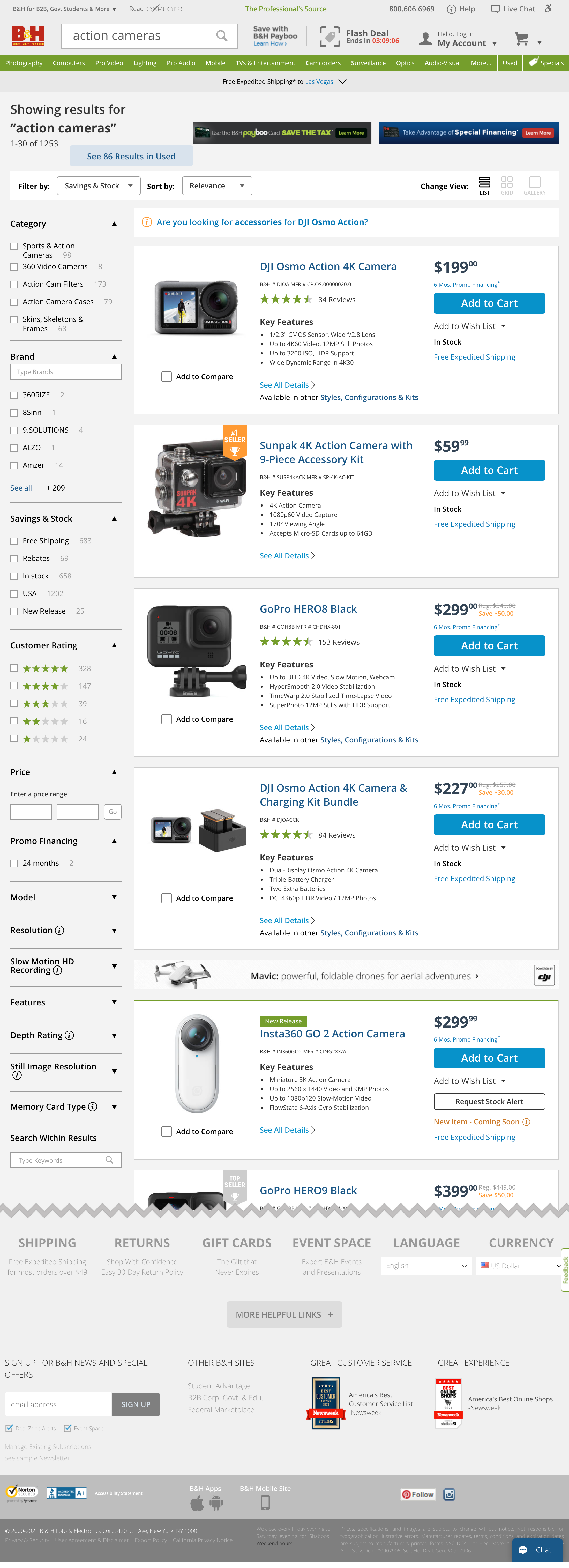 Desktop screenshot of B&H Photo