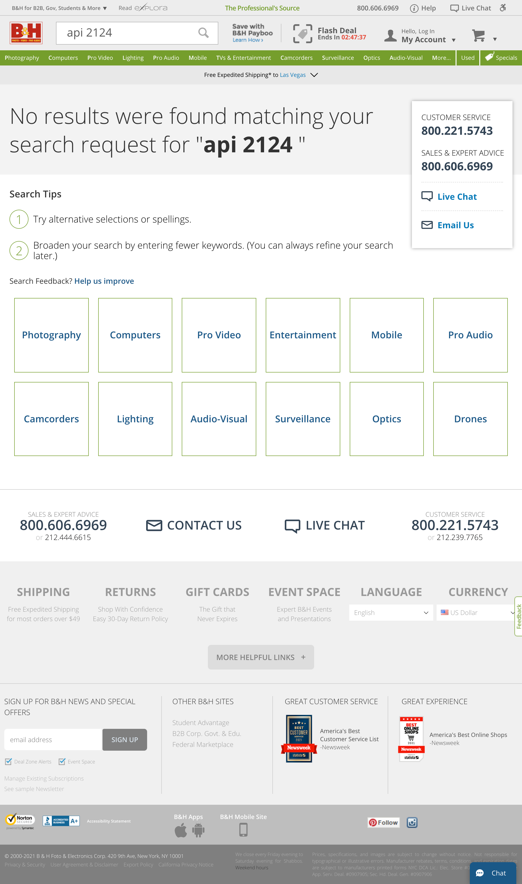 Desktop screenshot of B&H Photo