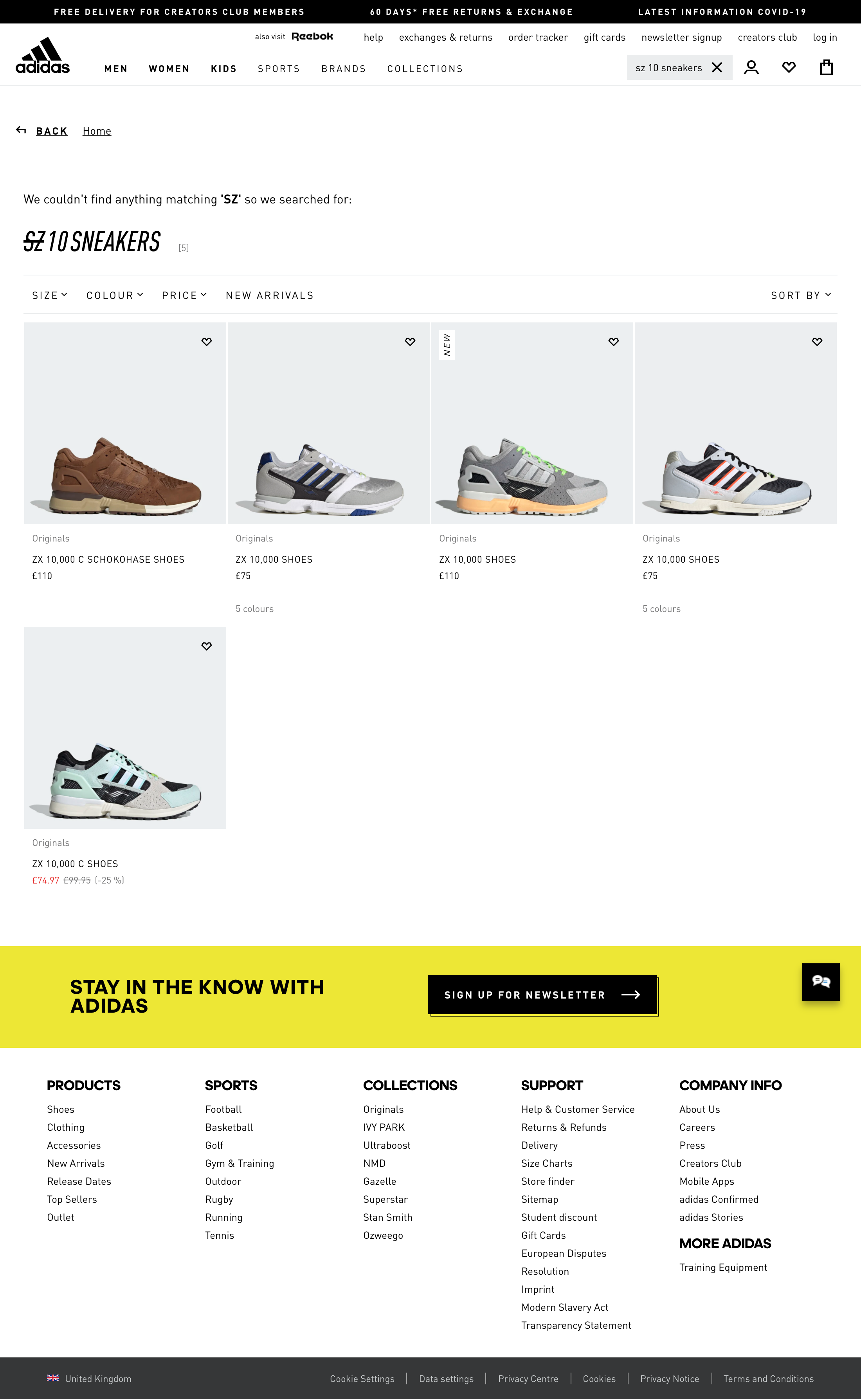 scannen Teleurstelling engel Adidas' No Results Page – 77 of 295 No Results Page Examples – Baymard  Institute