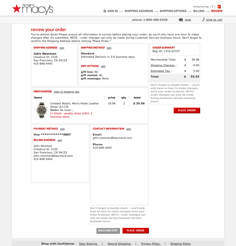 Desktop screenshot of Macy’s