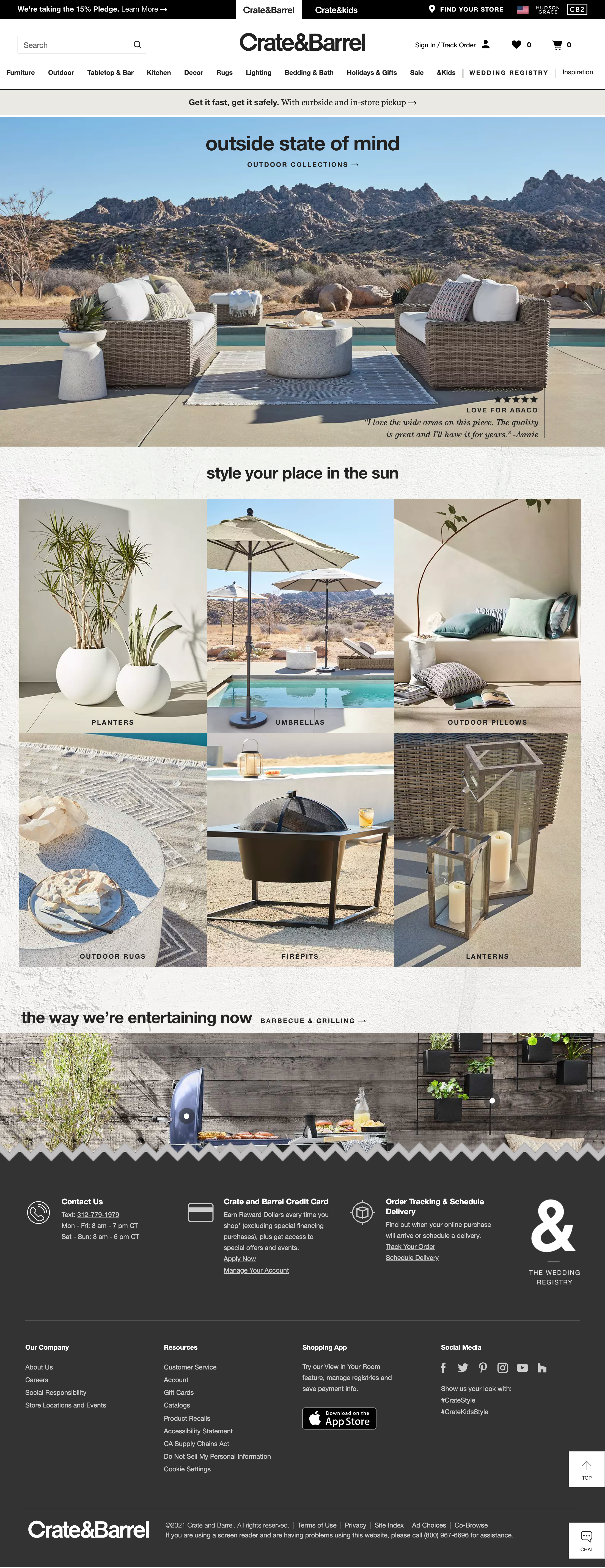 Desktop screenshot of Crate & Barrel