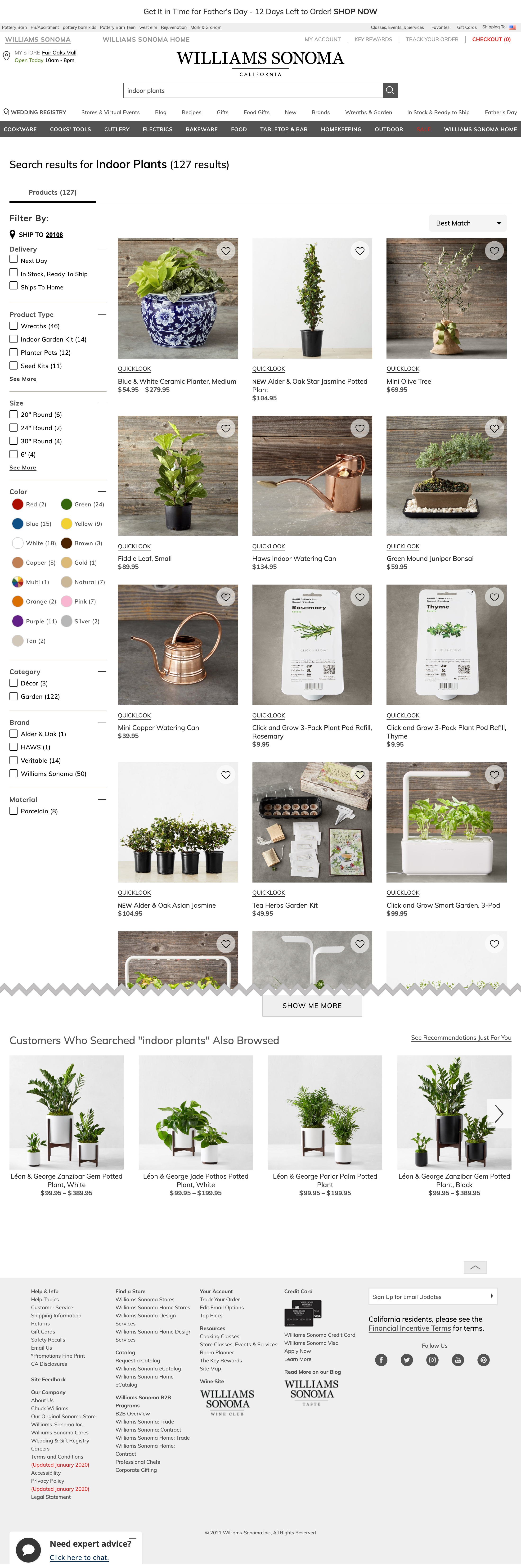 Williams Sonoma S E Commerce UX Case Study Baymard Institute   Williams Sonoma Search Results Page 