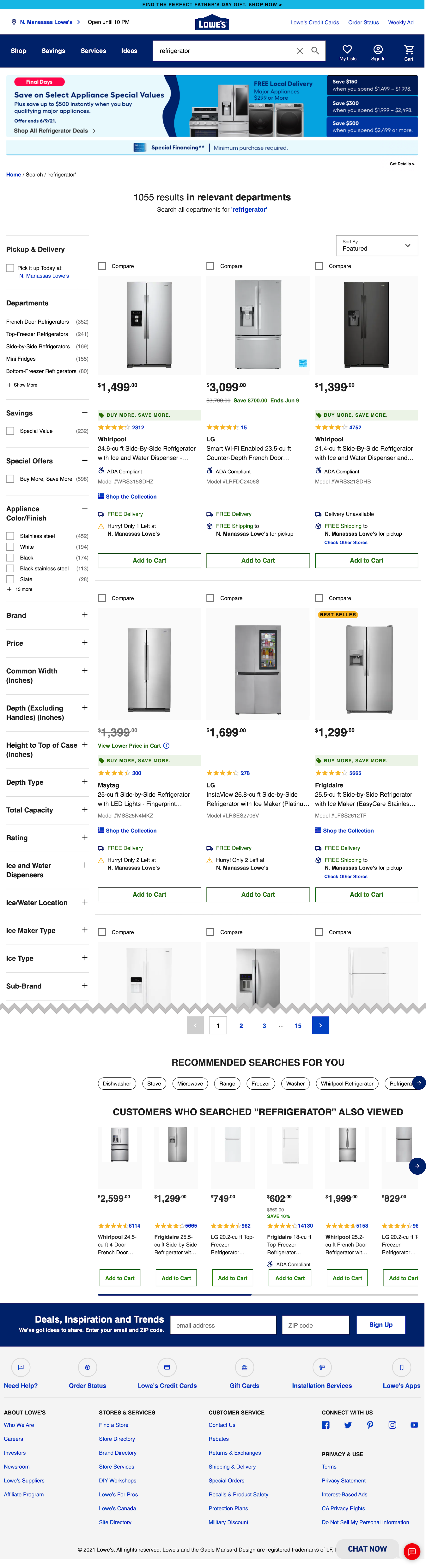 Desktop screenshot of Lowe’s