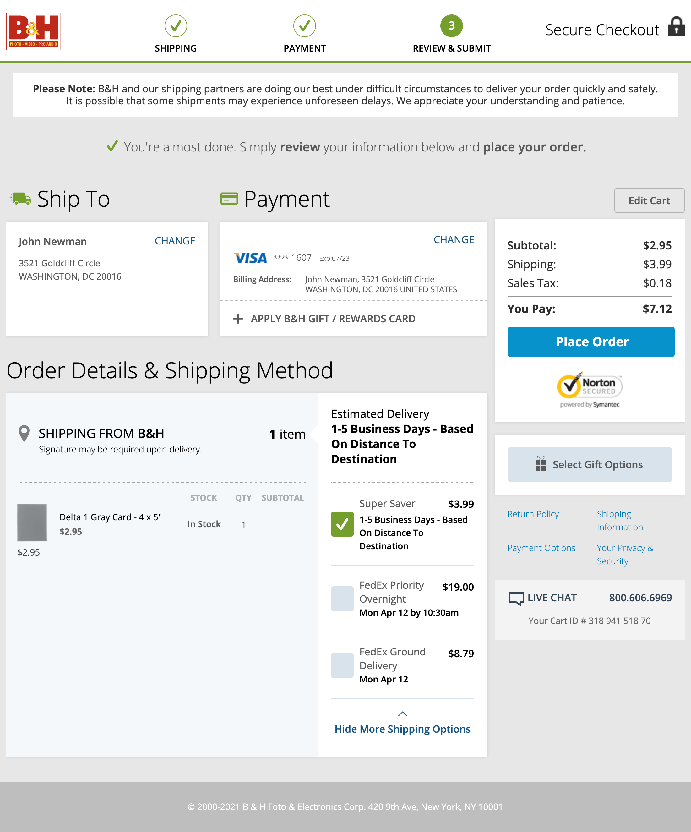 Desktop screenshot of B&H Photo