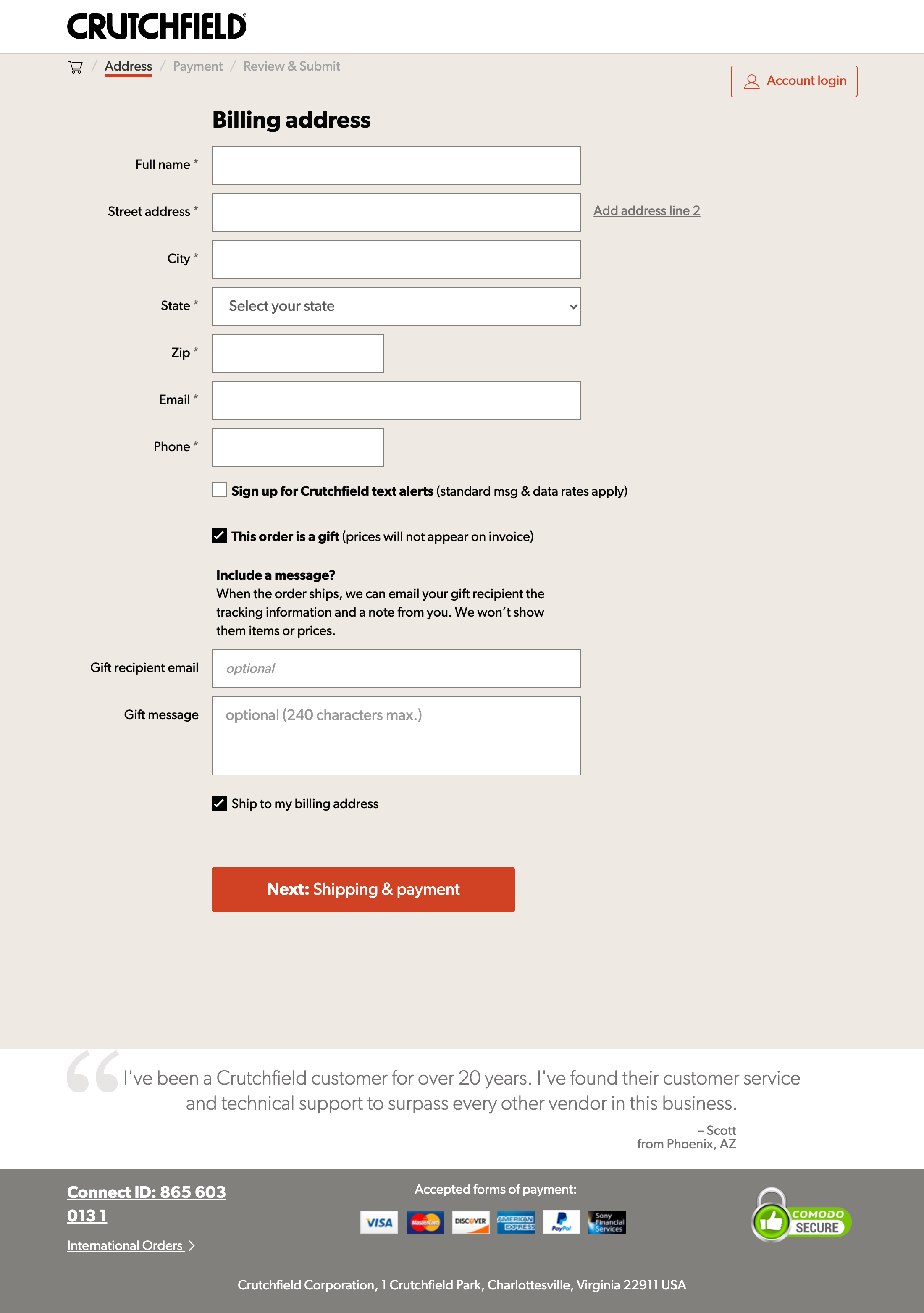 Desktop screenshot of Crutchfield
