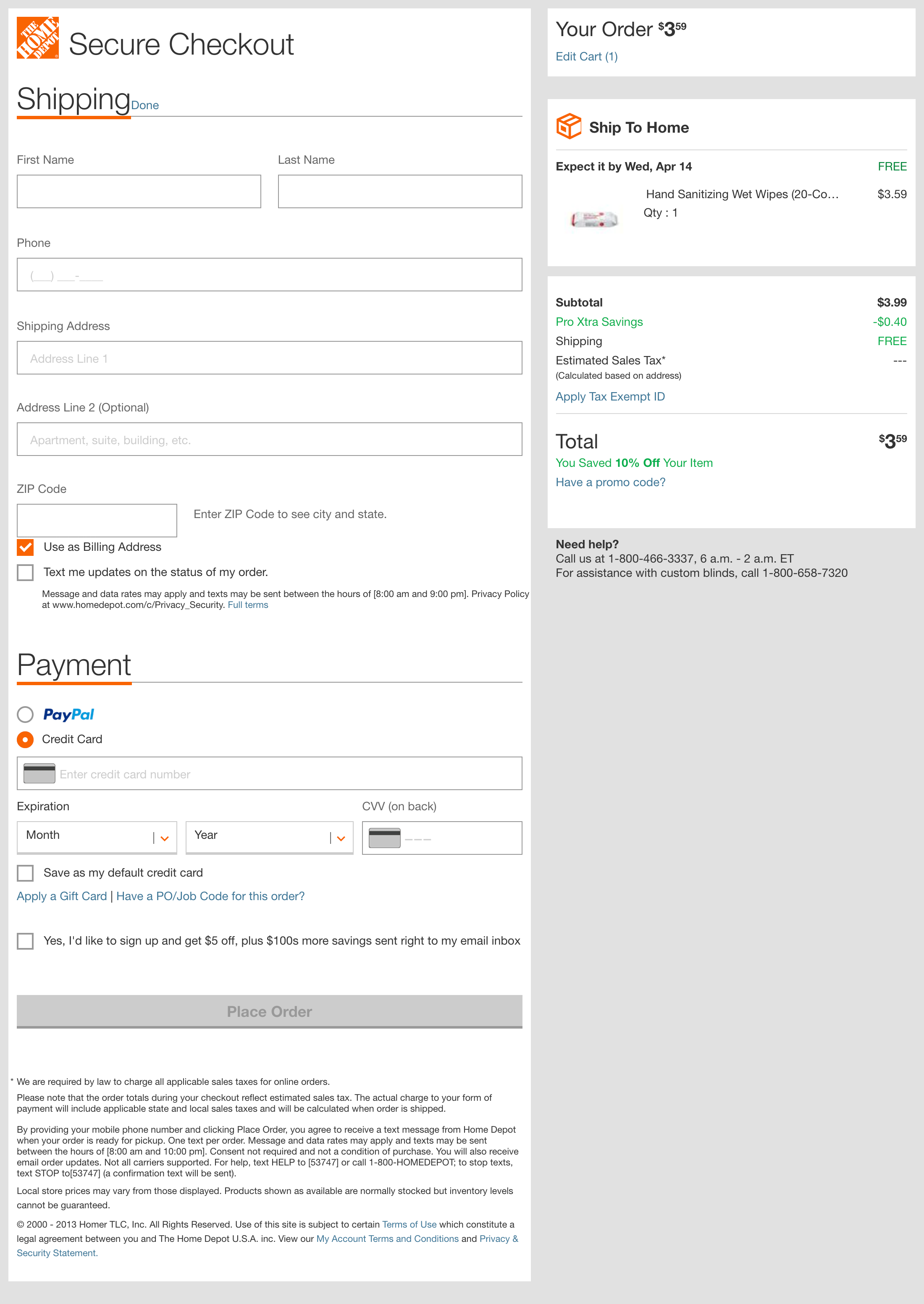 Desktop screenshot of Home Depot