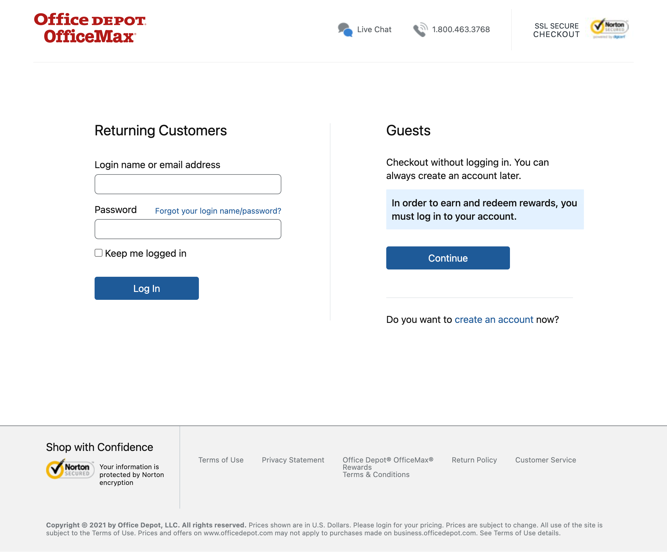 Office Depot's Account Selection – 267 of 678 Account Selection Examples –  Baymard Institute