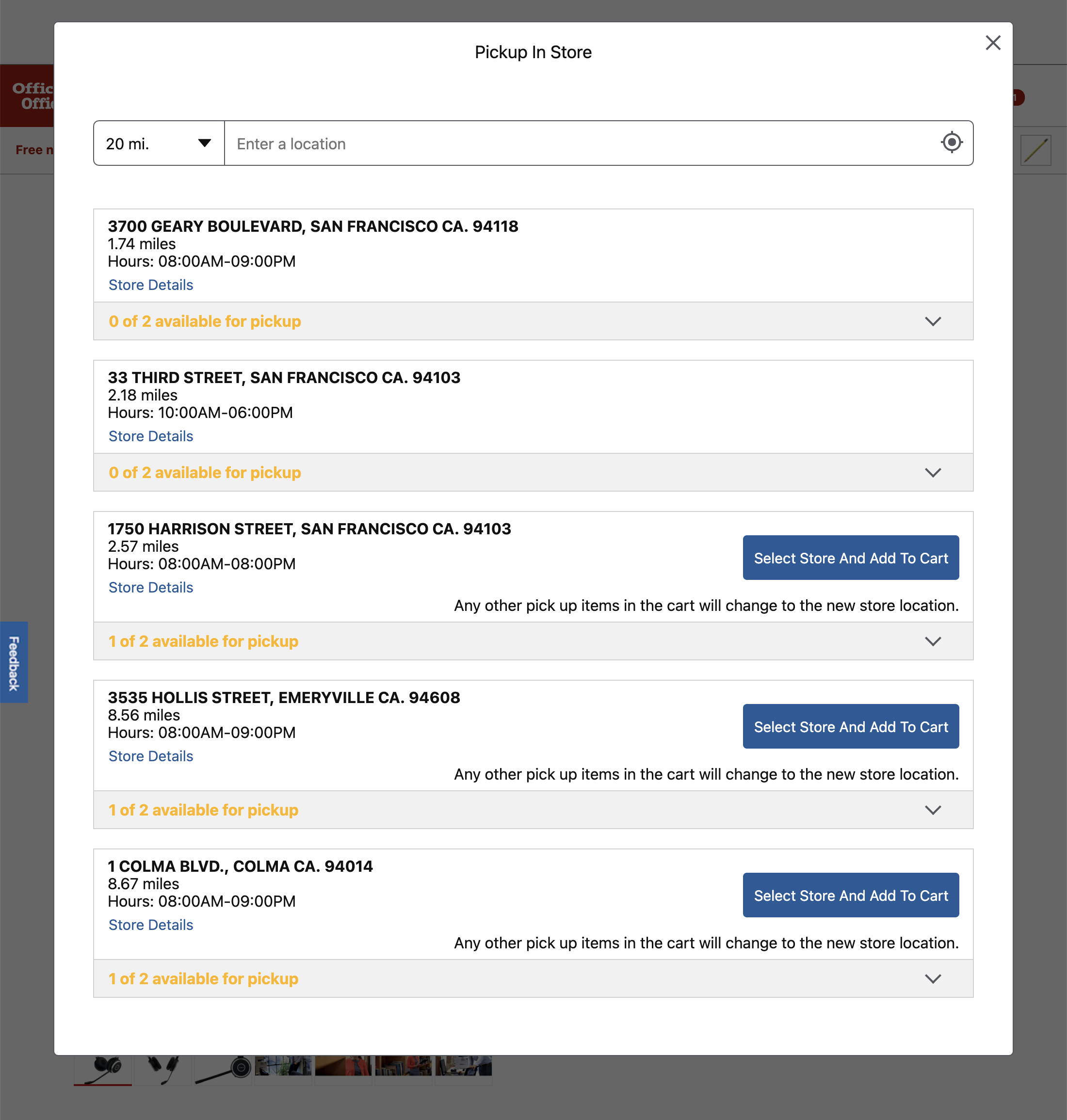 Office Depot’s Store Pickup 36 of 79 Store Pickup Examples Baymard