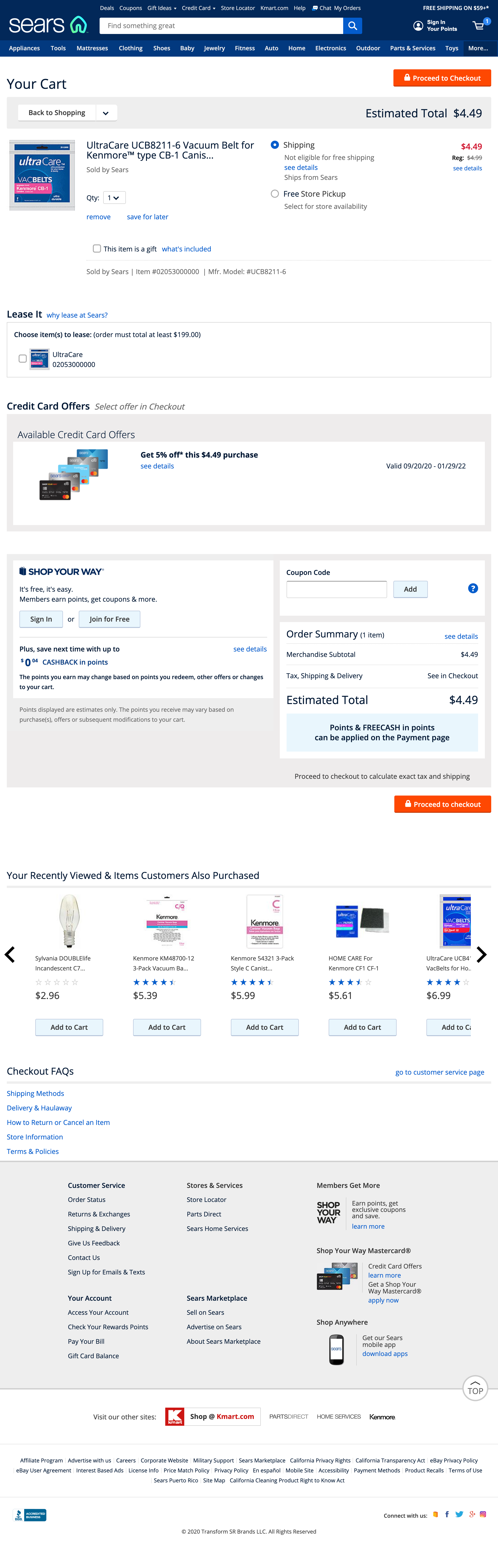 Desktop screenshot of Sears