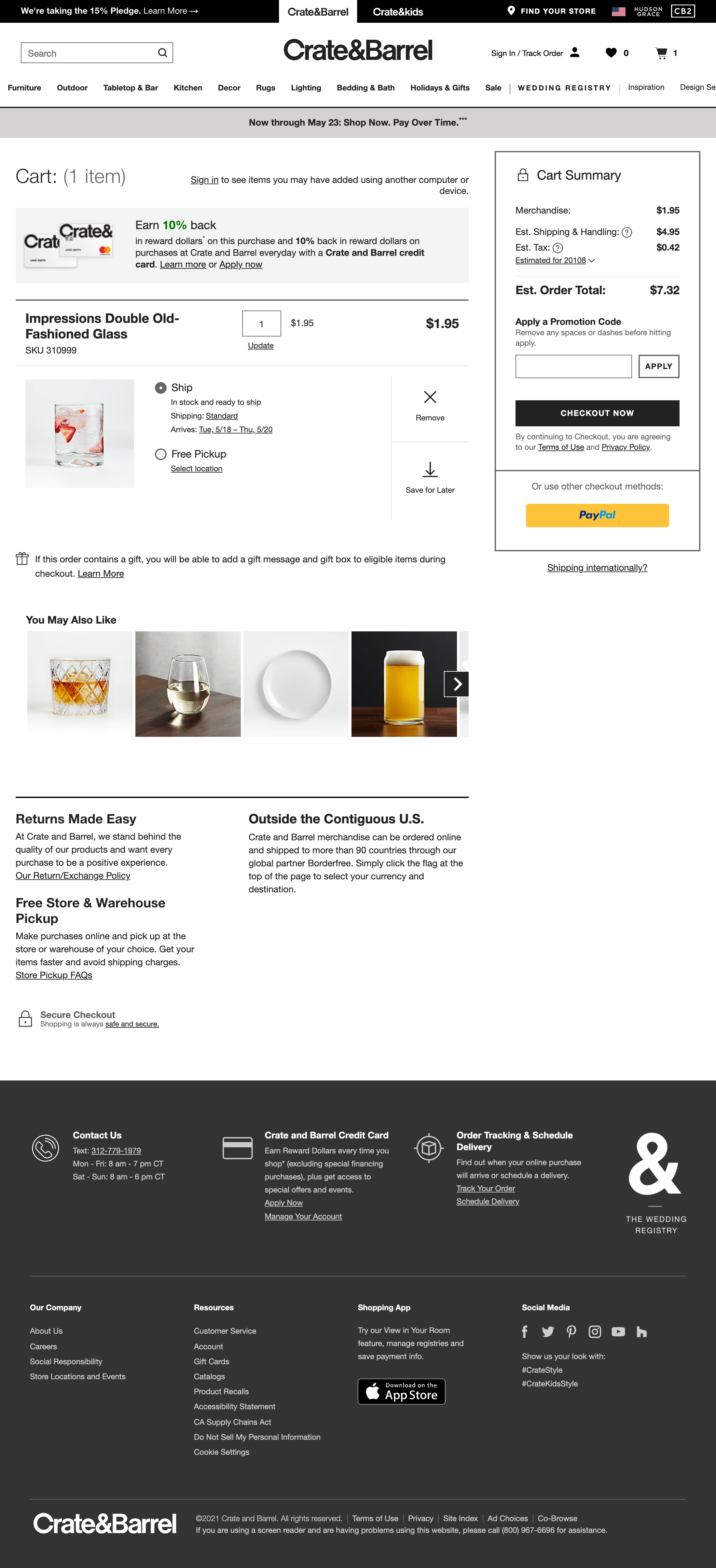 Desktop screenshot of Crate & Barrel