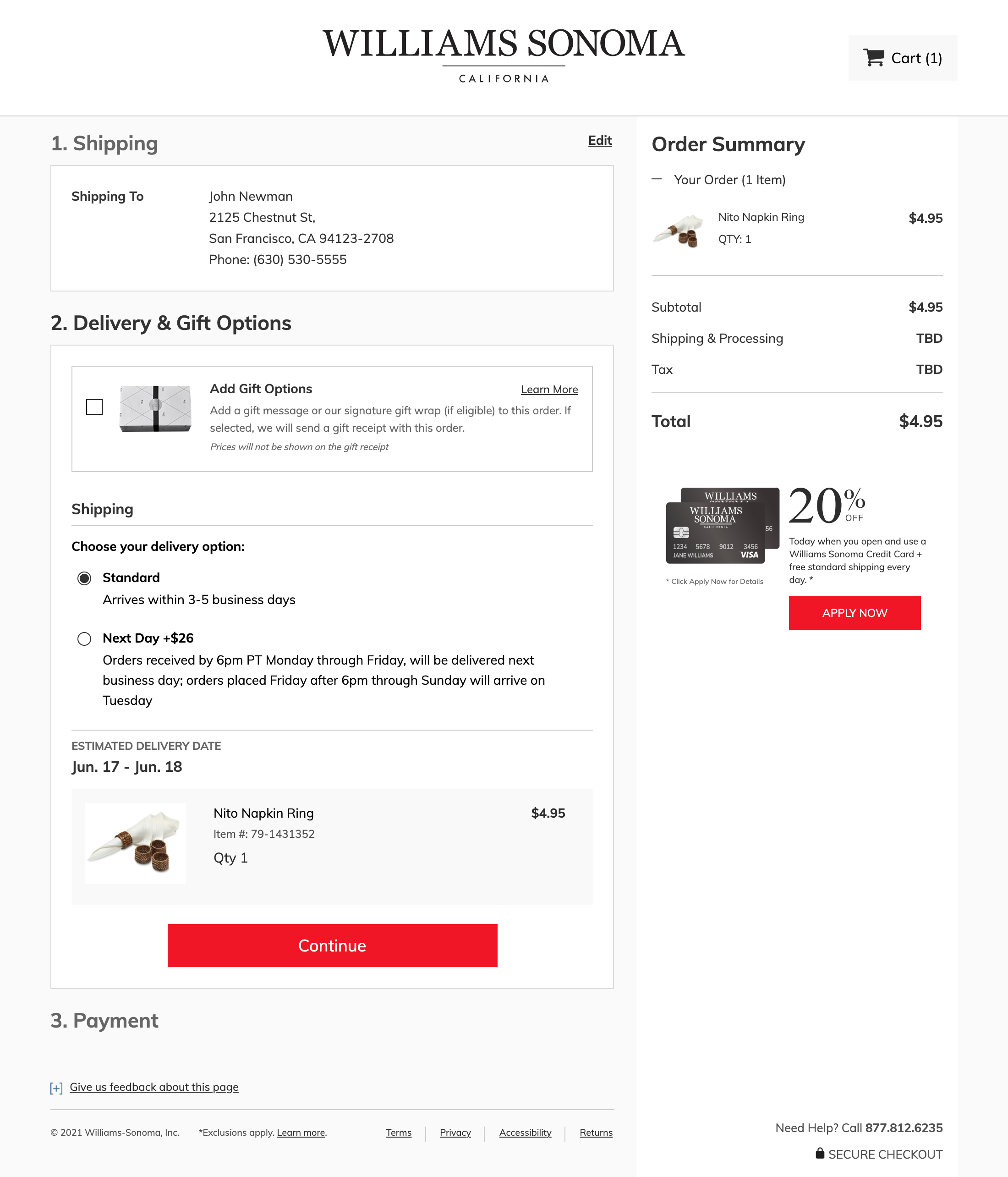 Desktop screenshot of Williams Sonoma