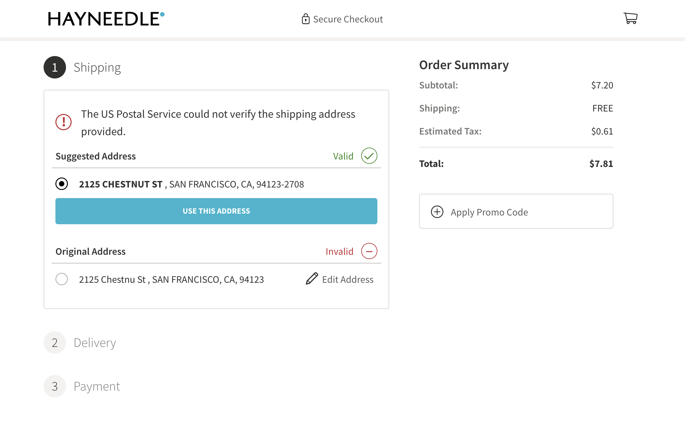 Hayneedle’s Address Validator 73 of 148 Address Validator Examples