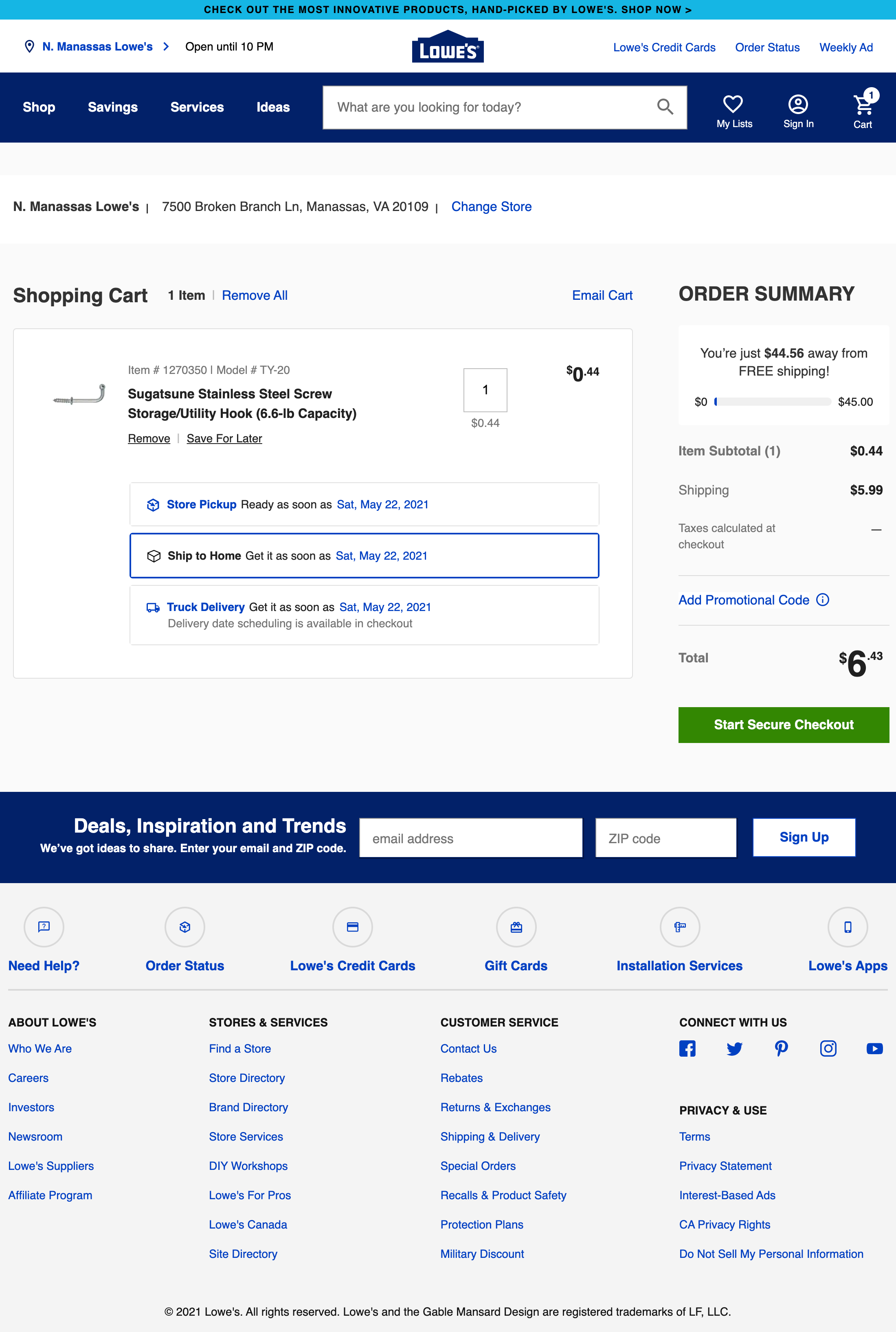 Desktop screenshot of Lowe’s