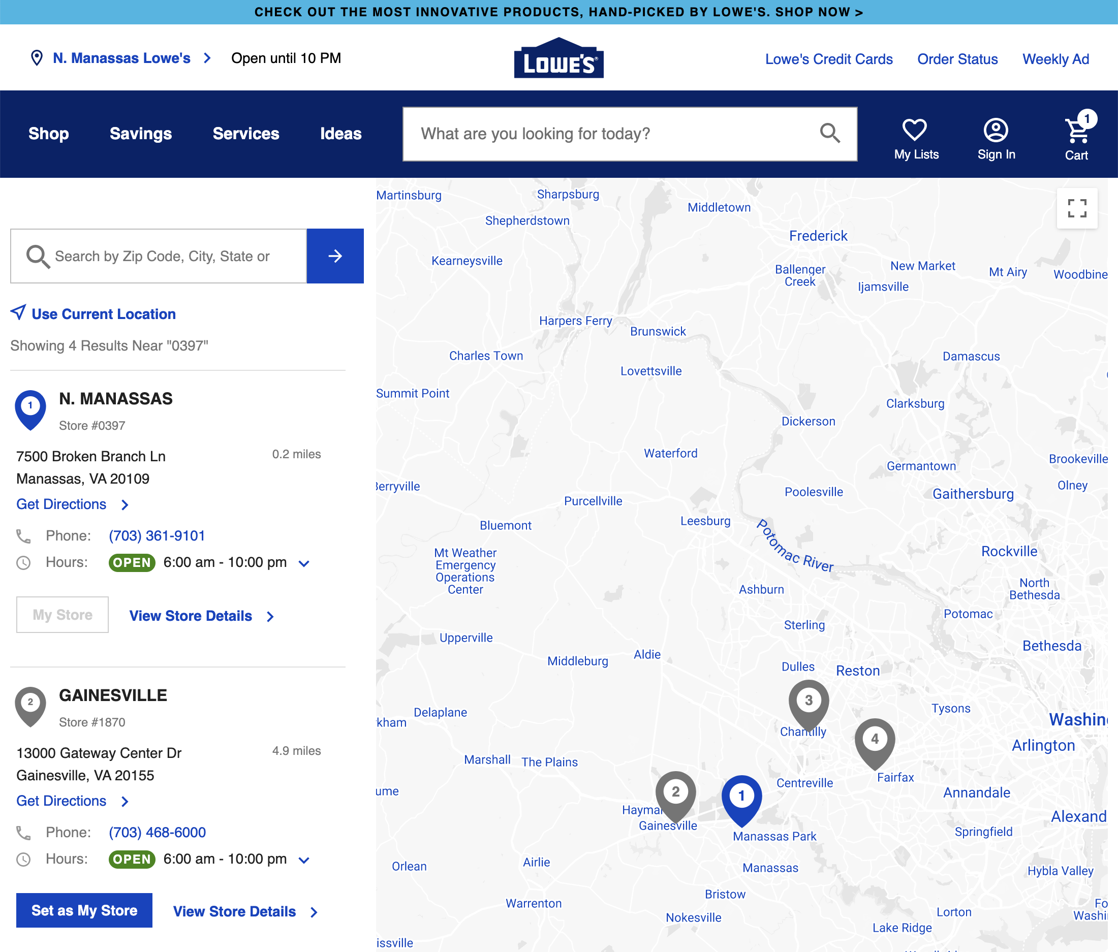 Desktop screenshot of Lowe’s