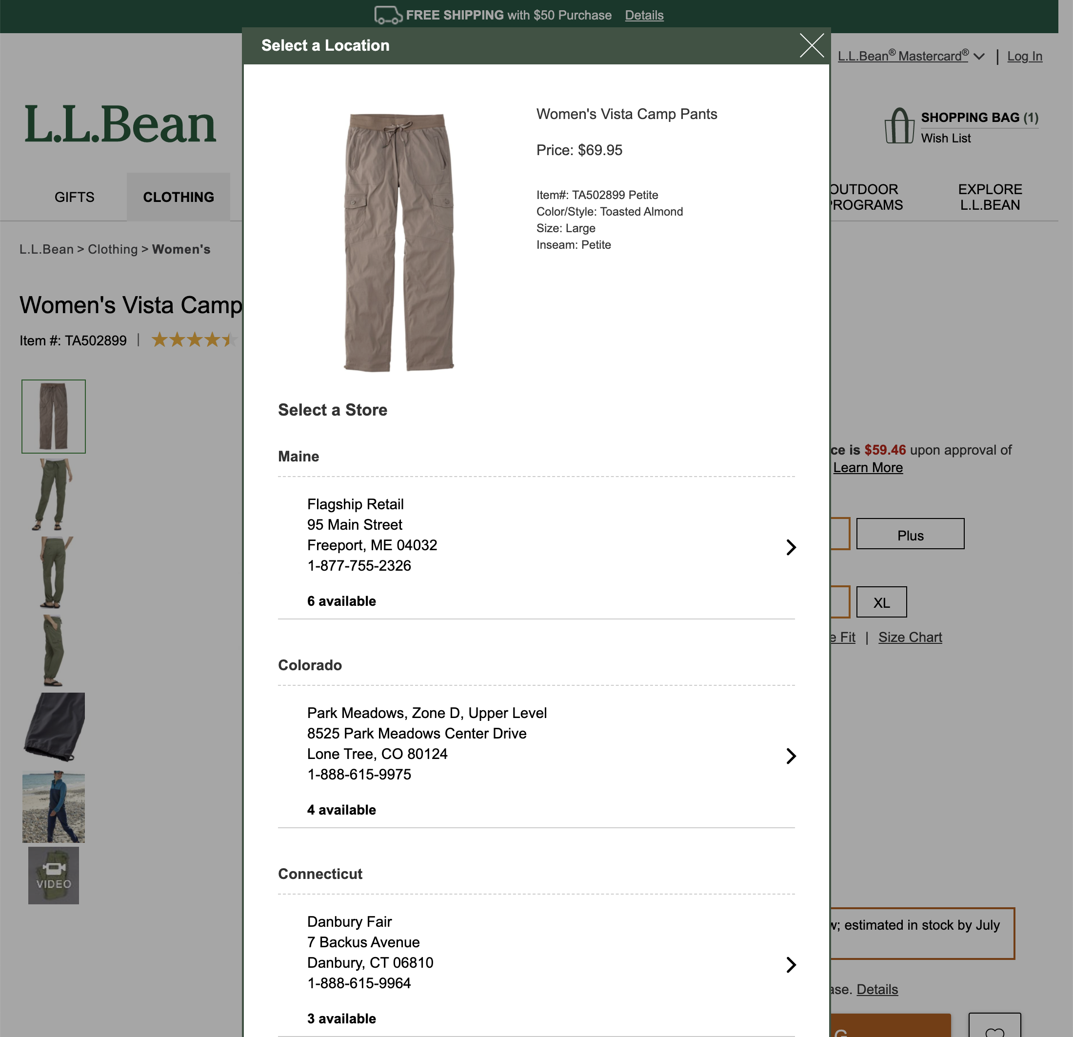 L.L. Bean’s Store Pickup 129 of 159 Store Pickup Examples Baymard