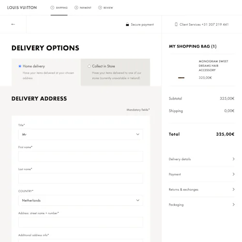 Louis Vuitton’s E-Commerce UX Case Study – Baymard Institute