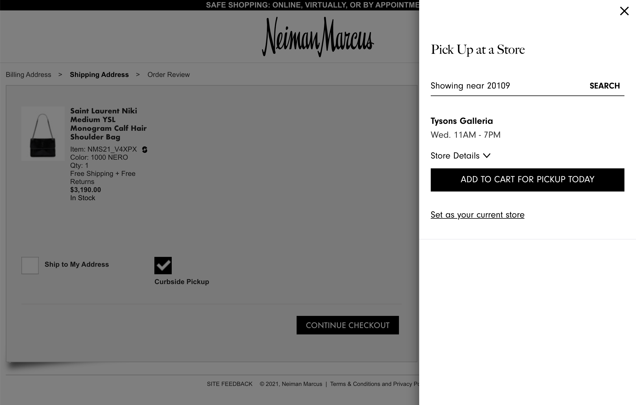 In-Store Pickup at Neiman Marcus