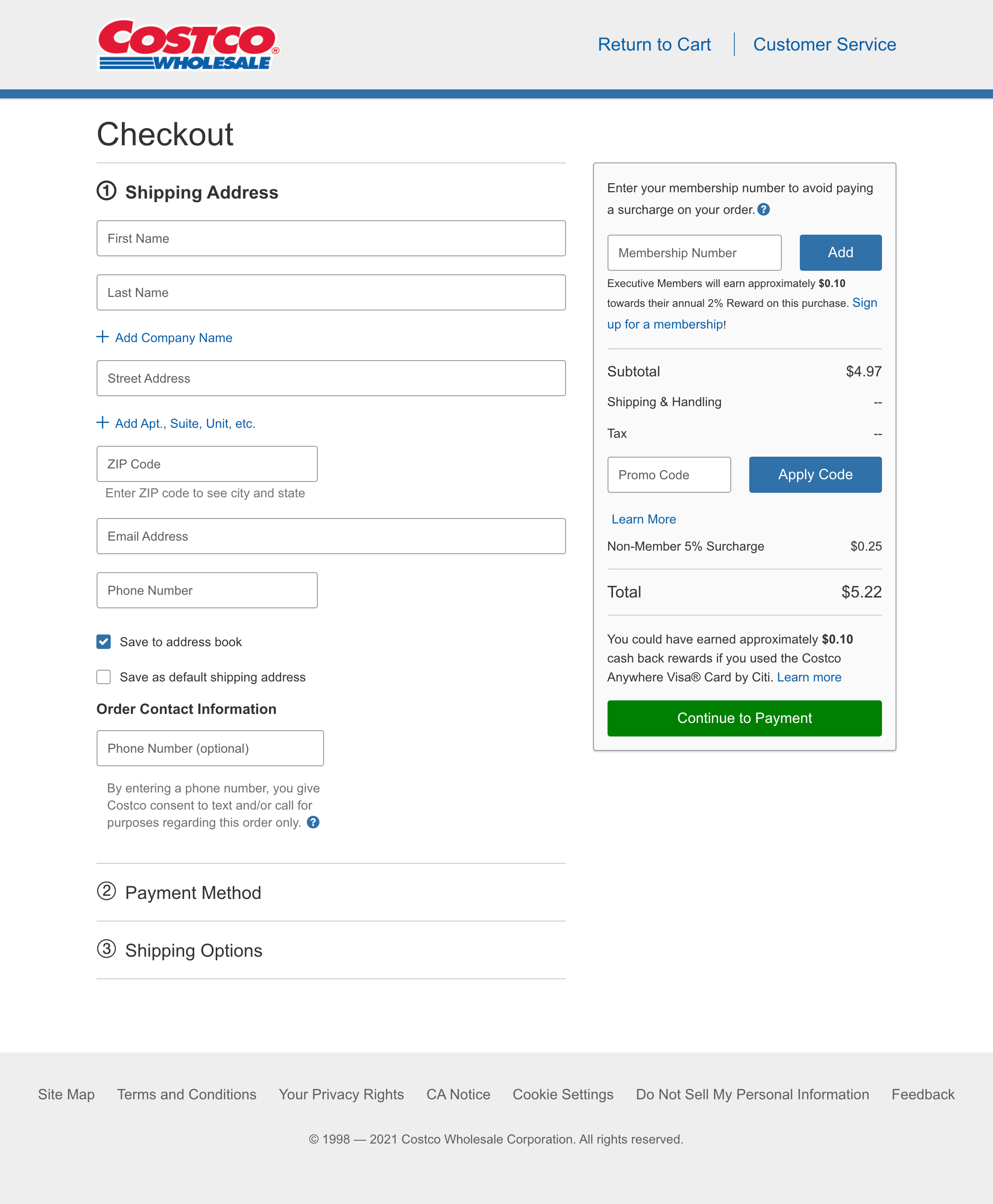 Costco’s Customer Info & Address 433 of 939 Customer Info & Address