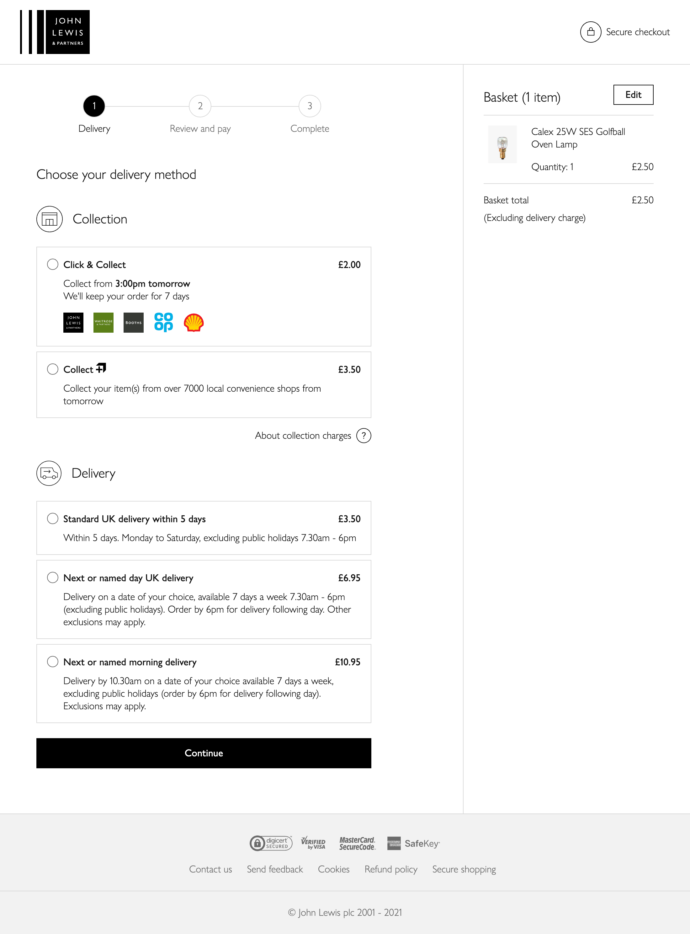 John Lewis’ Delivery & Shipping Methods 382 of 800 Delivery