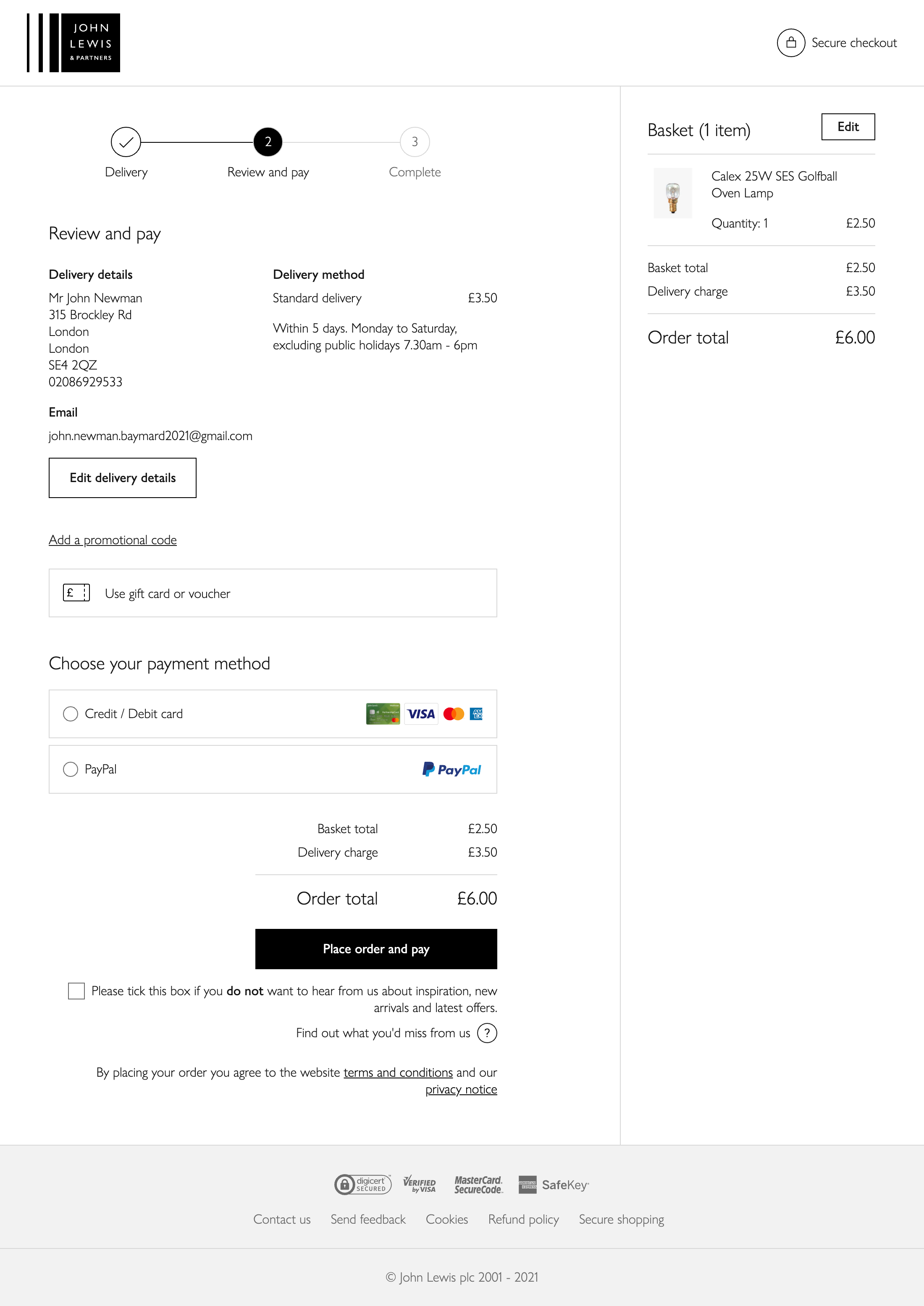 John Lewis’ Payment 445 of 915 Payment Examples Baymard Institute