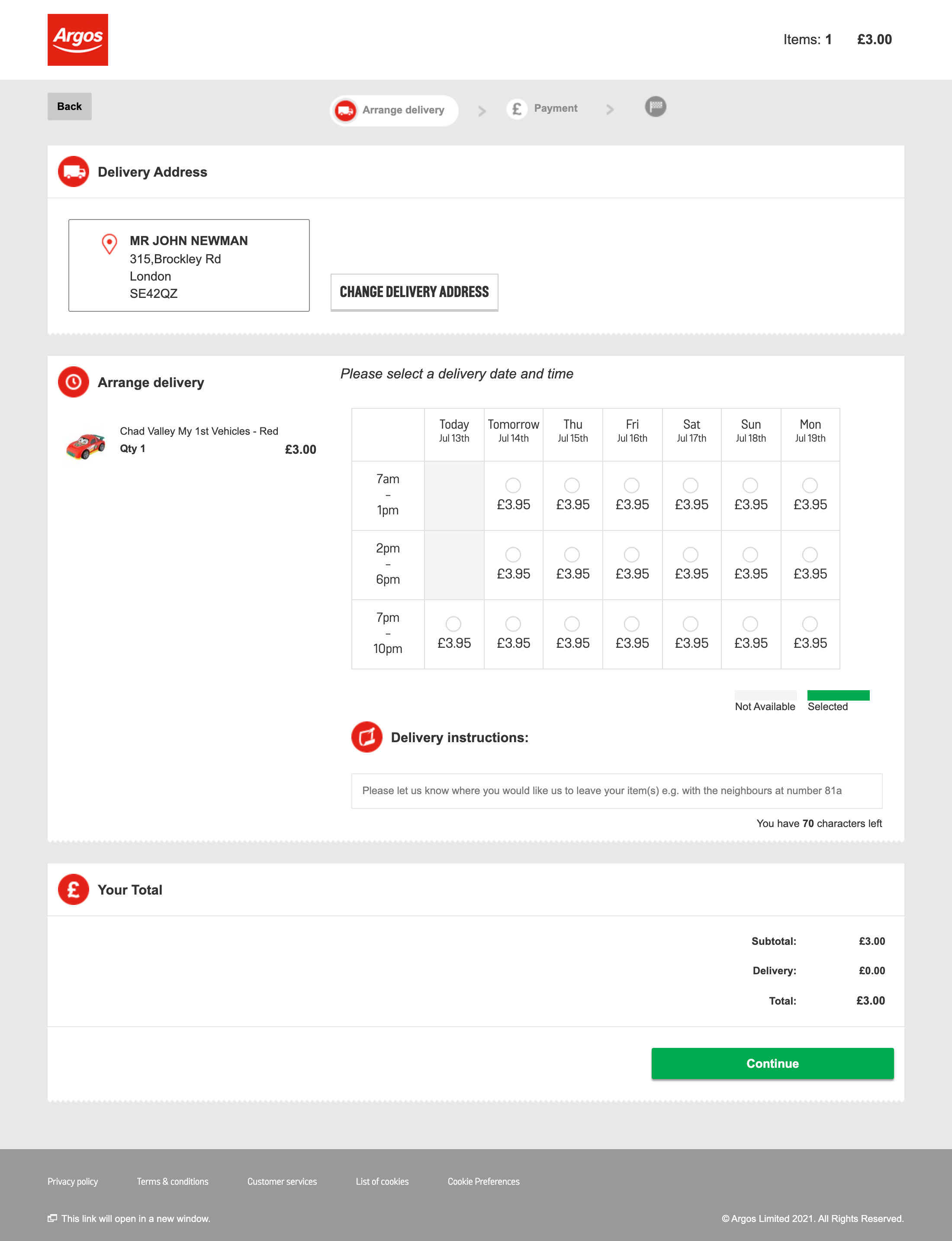 Argos’ Delivery & Shipping Methods 372 of 800 Delivery & Shipping