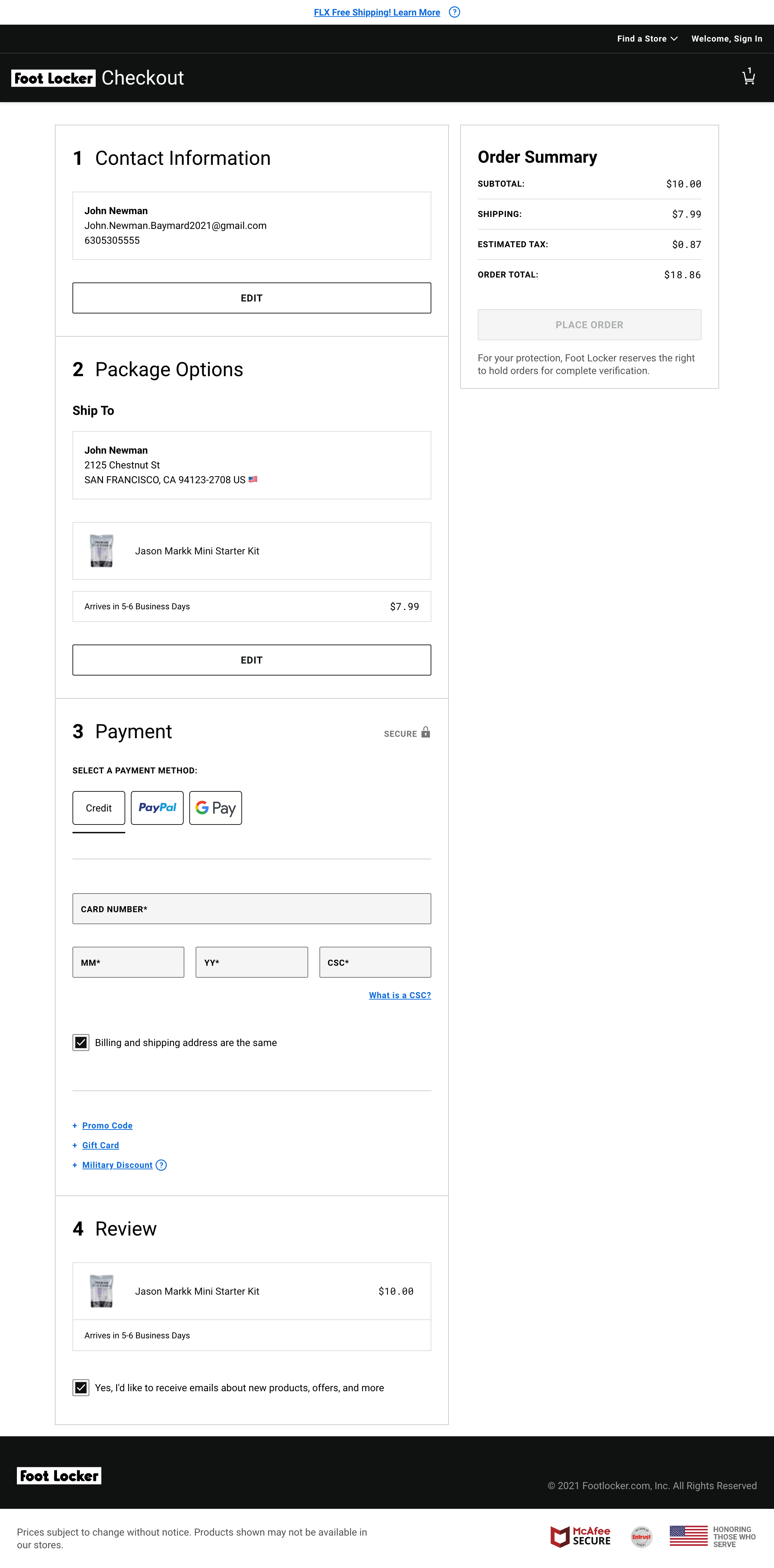 Foot Locker’s Payment 307 of 915 Payment Examples Baymard Institute