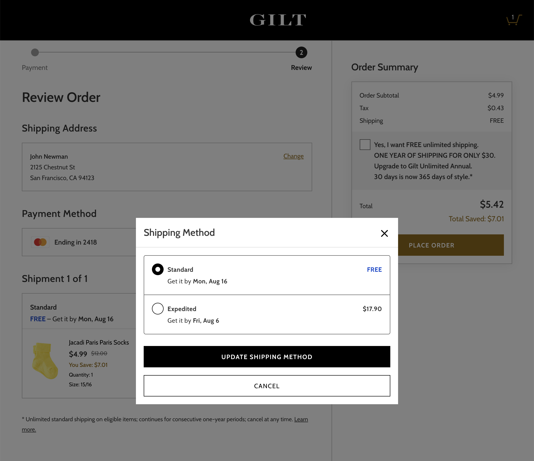 Gilt’s Delivery & Shipping Methods 227 of 656 Delivery & Shipping