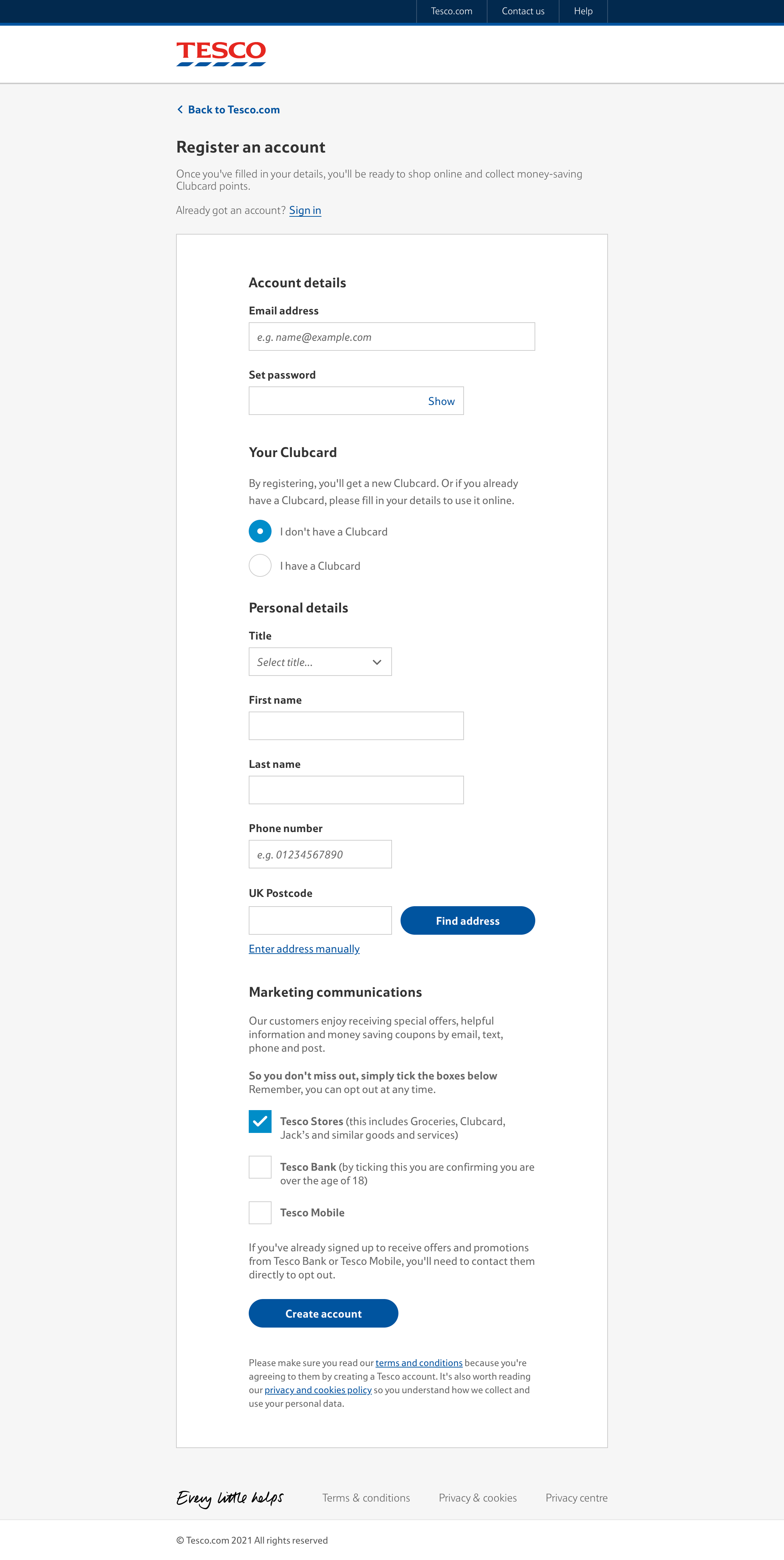 Tesco’s Customer Info & Address 281 of 776 Customer Info & Address