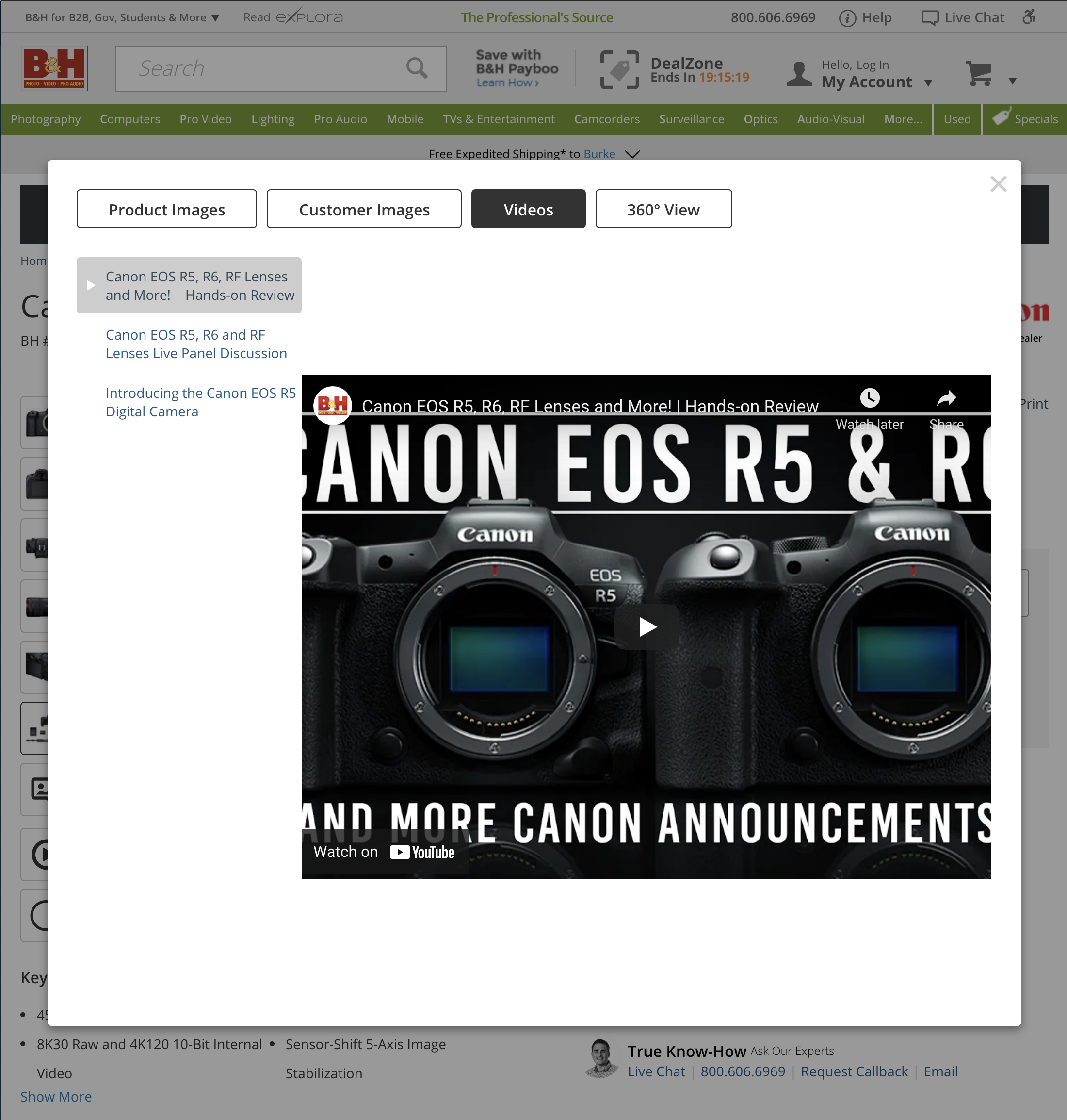 Desktop screenshot of B&H Photo