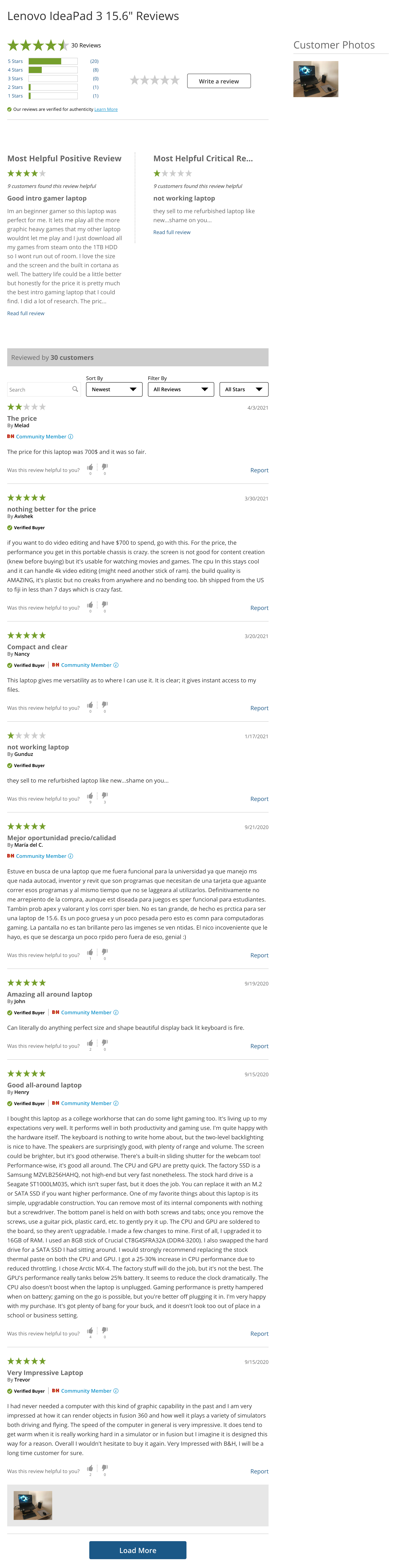 Desktop screenshot of B&H Photo