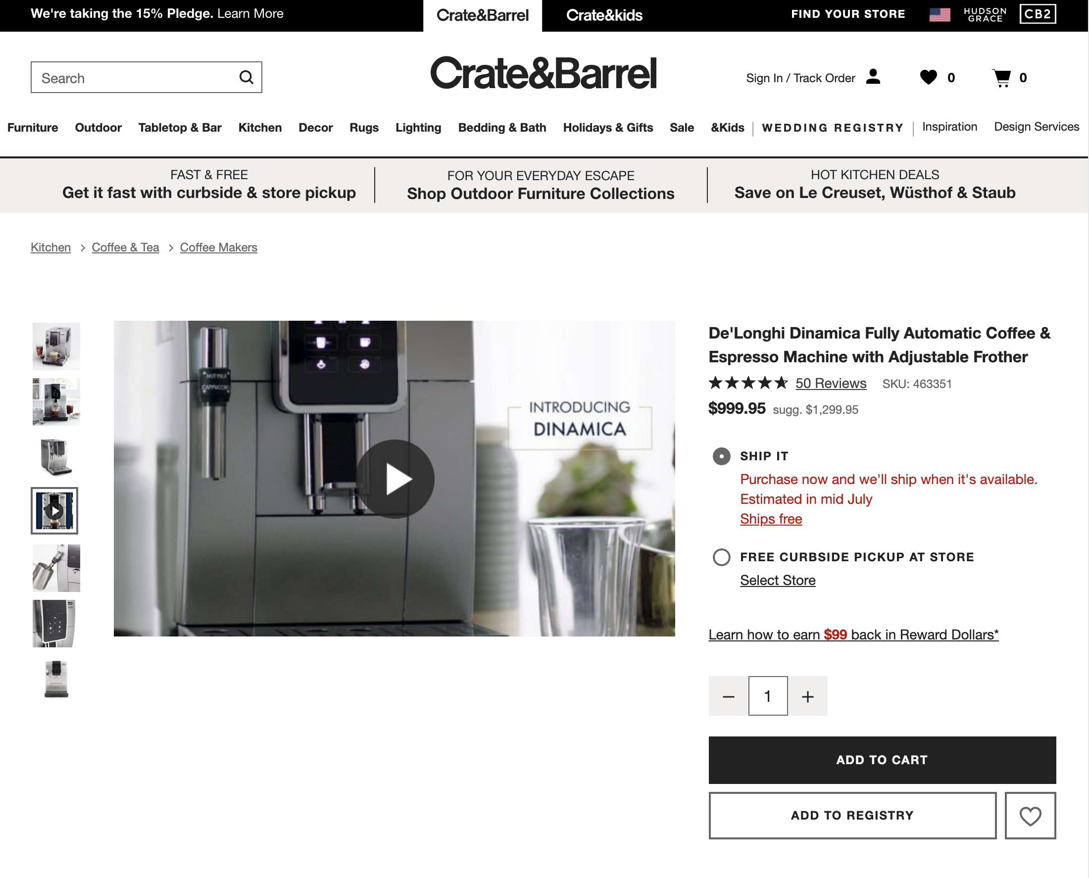 Desktop screenshot of Crate & Barrel