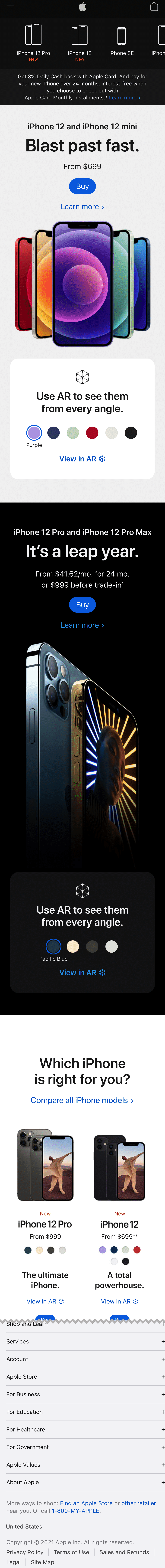 Mobile screenshot of Apple