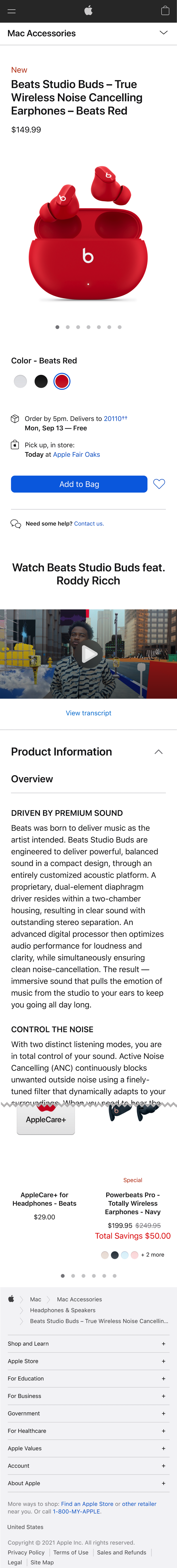 Mobile screenshot of Apple