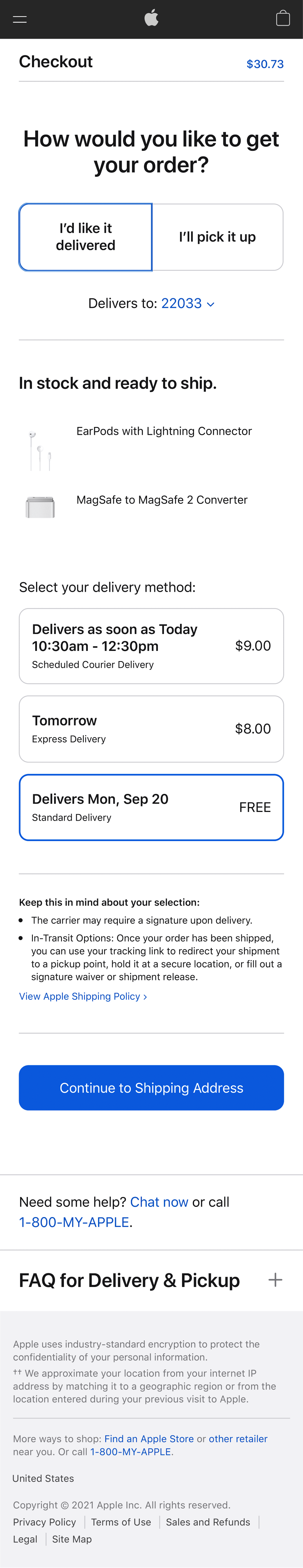 Mobile screenshot of Apple