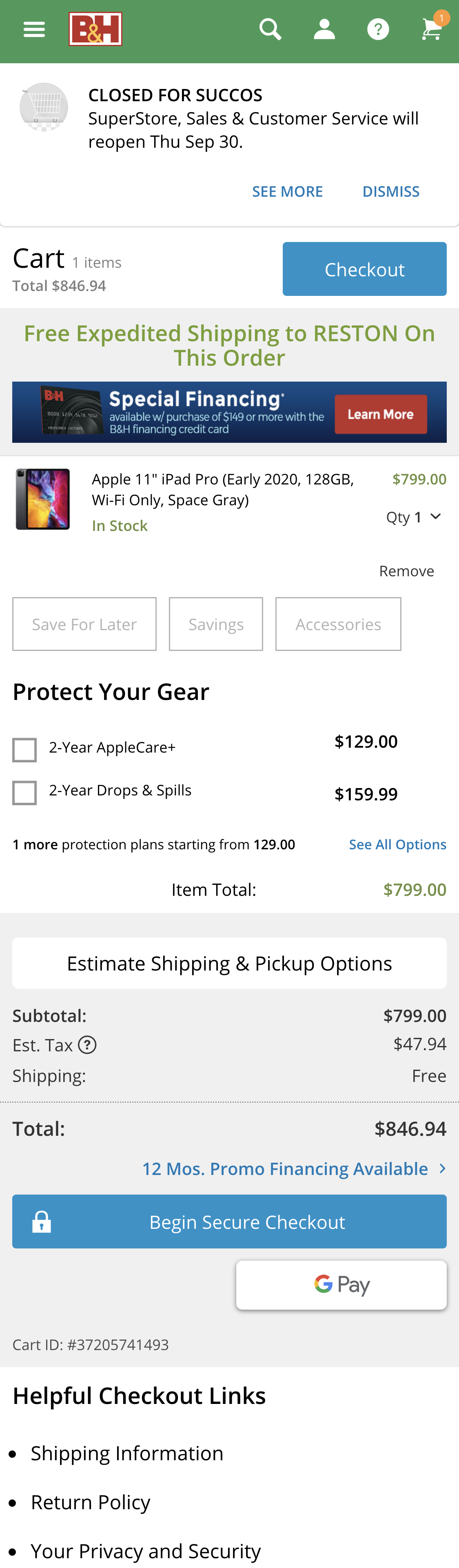 Mobile screenshot of B&H Photo