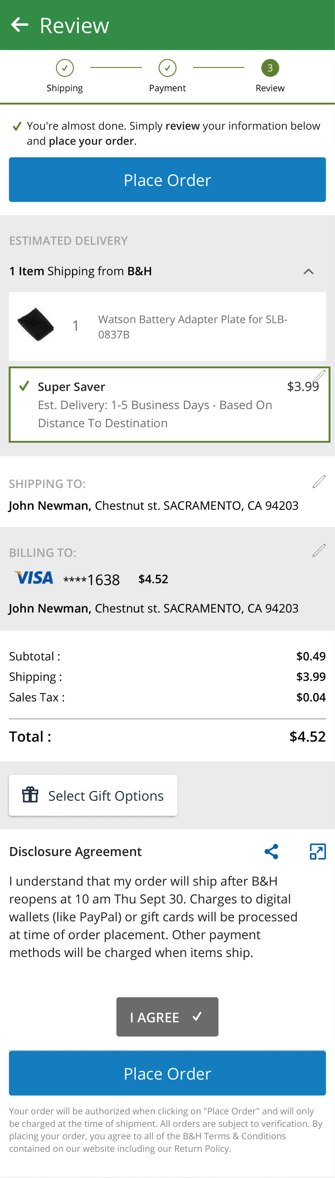 Mobile screenshot of B&amp;H Photo