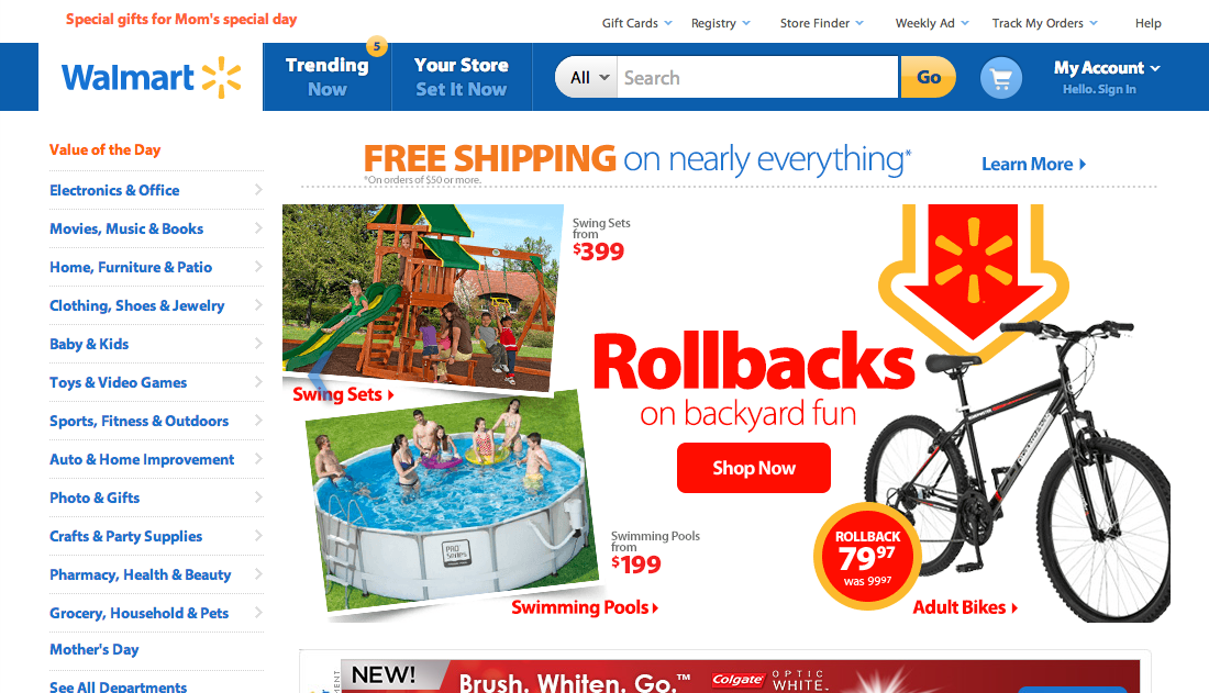 Desktop screenshot of Walmart