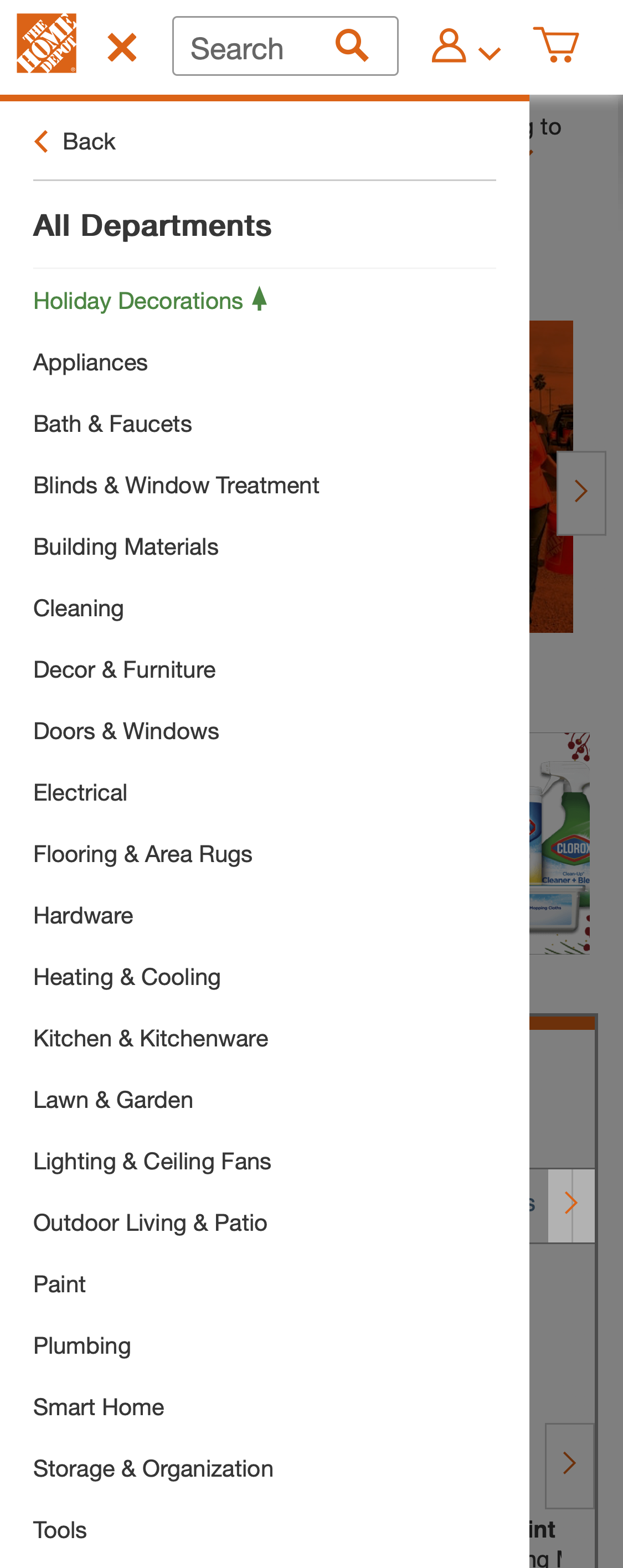 Mobile screenshot of Home Depot