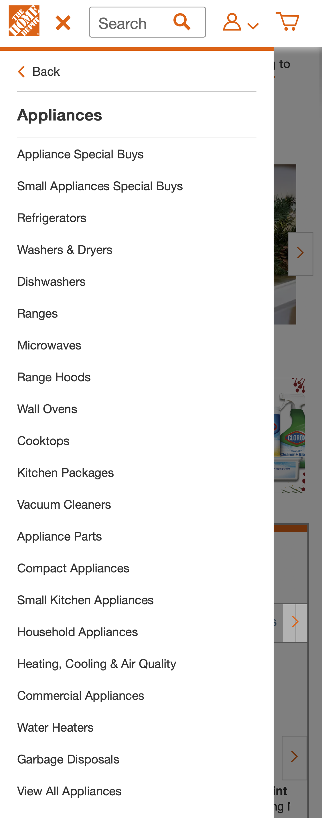 Mobile screenshot of Home Depot