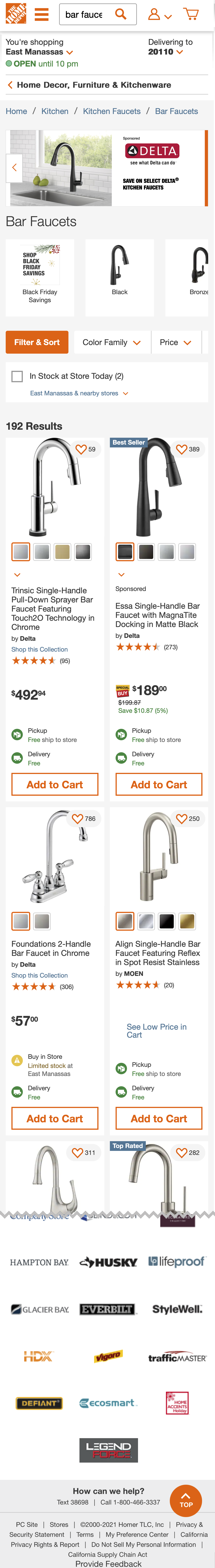 Mobile screenshot of Home Depot