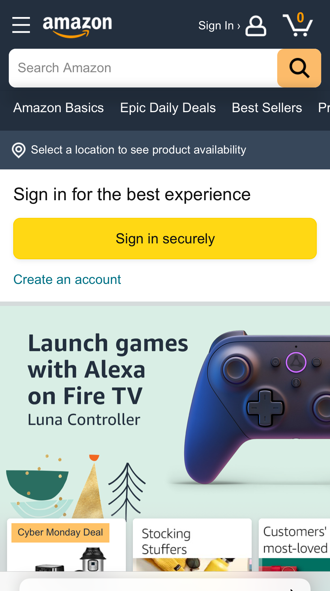 Mobile screenshot of Amazon