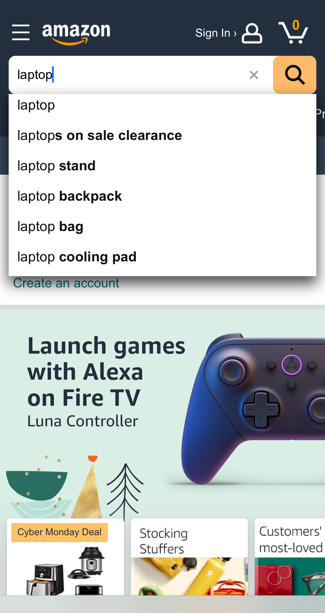 Mobile screenshot of Amazon