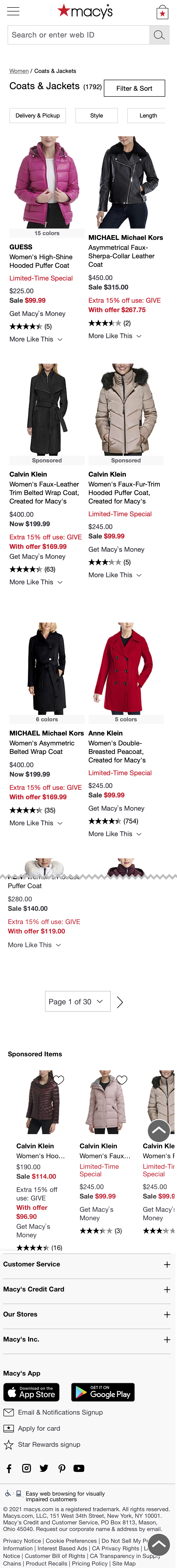 Mobile screenshot of Macy’s