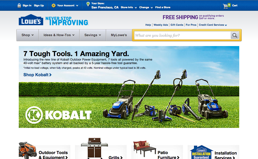 Desktop screenshot of Lowe’s