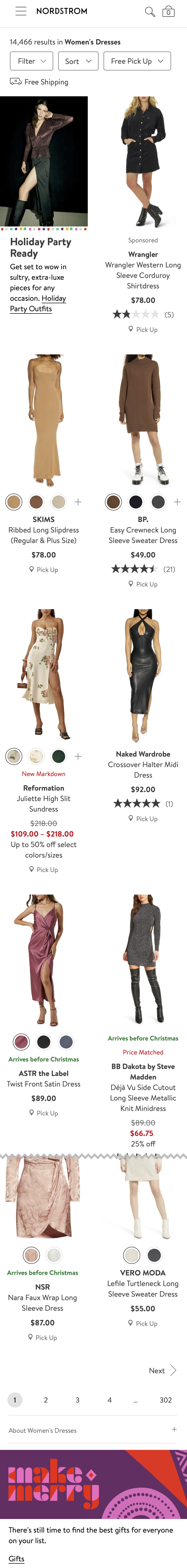 Nordstrom’s Mobile Product List 312 of 877 Product List Examples