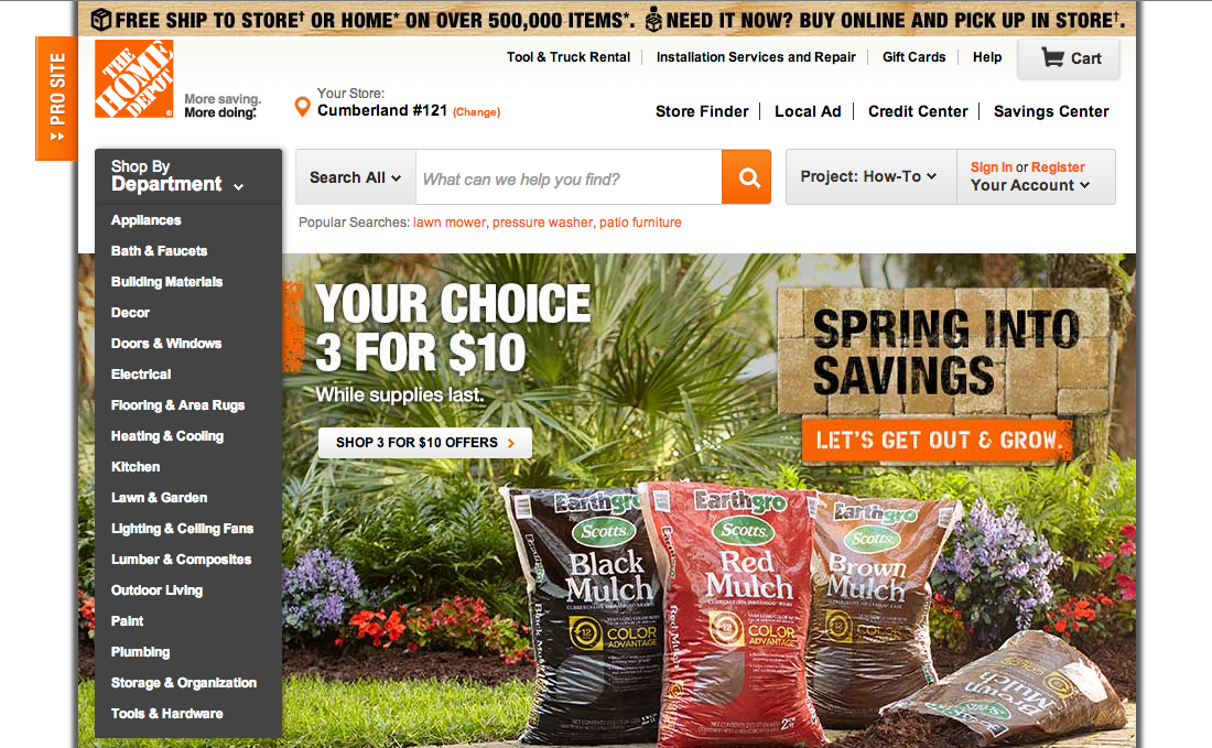 Desktop screenshot of Home Depot