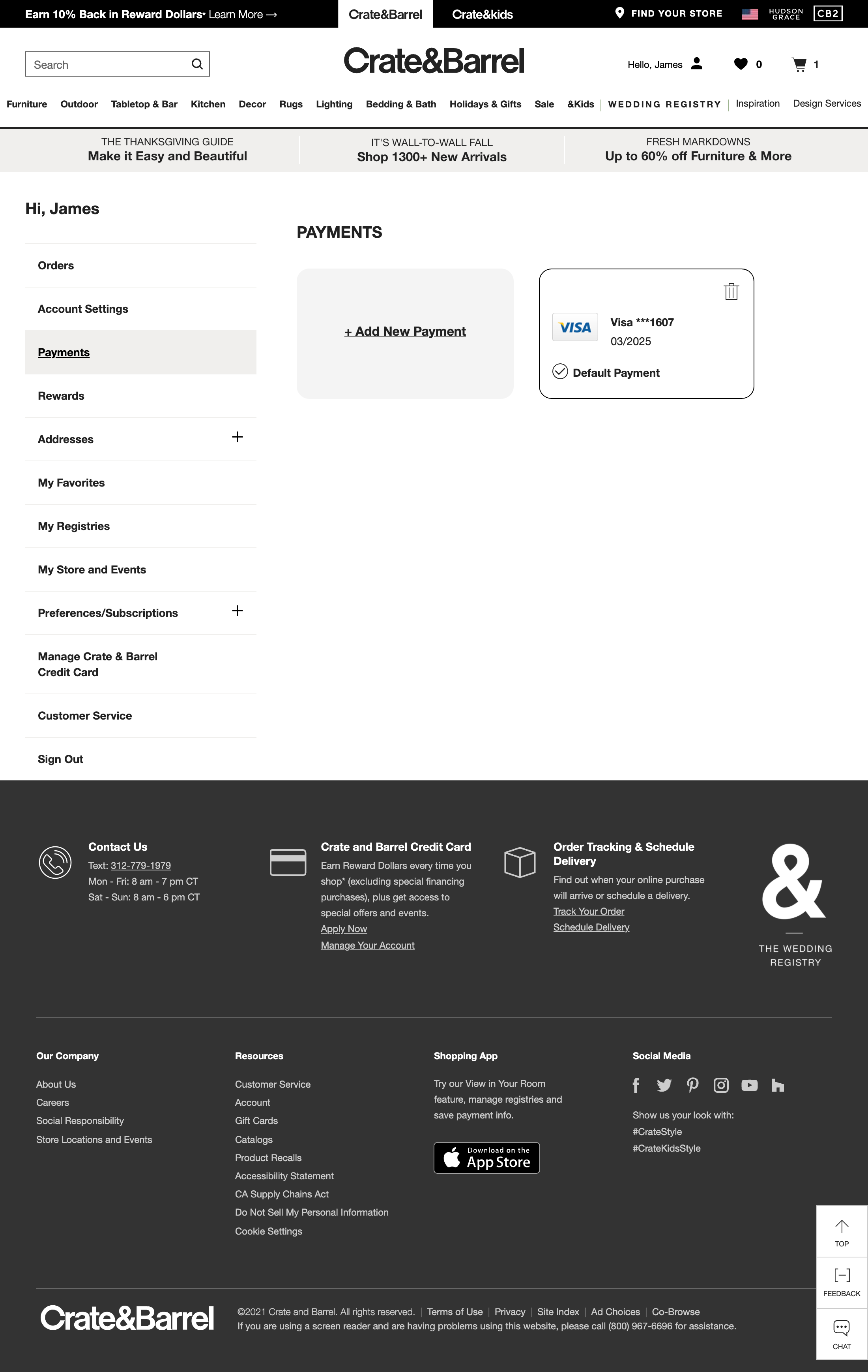 Desktop screenshot of Crate & Barrel
