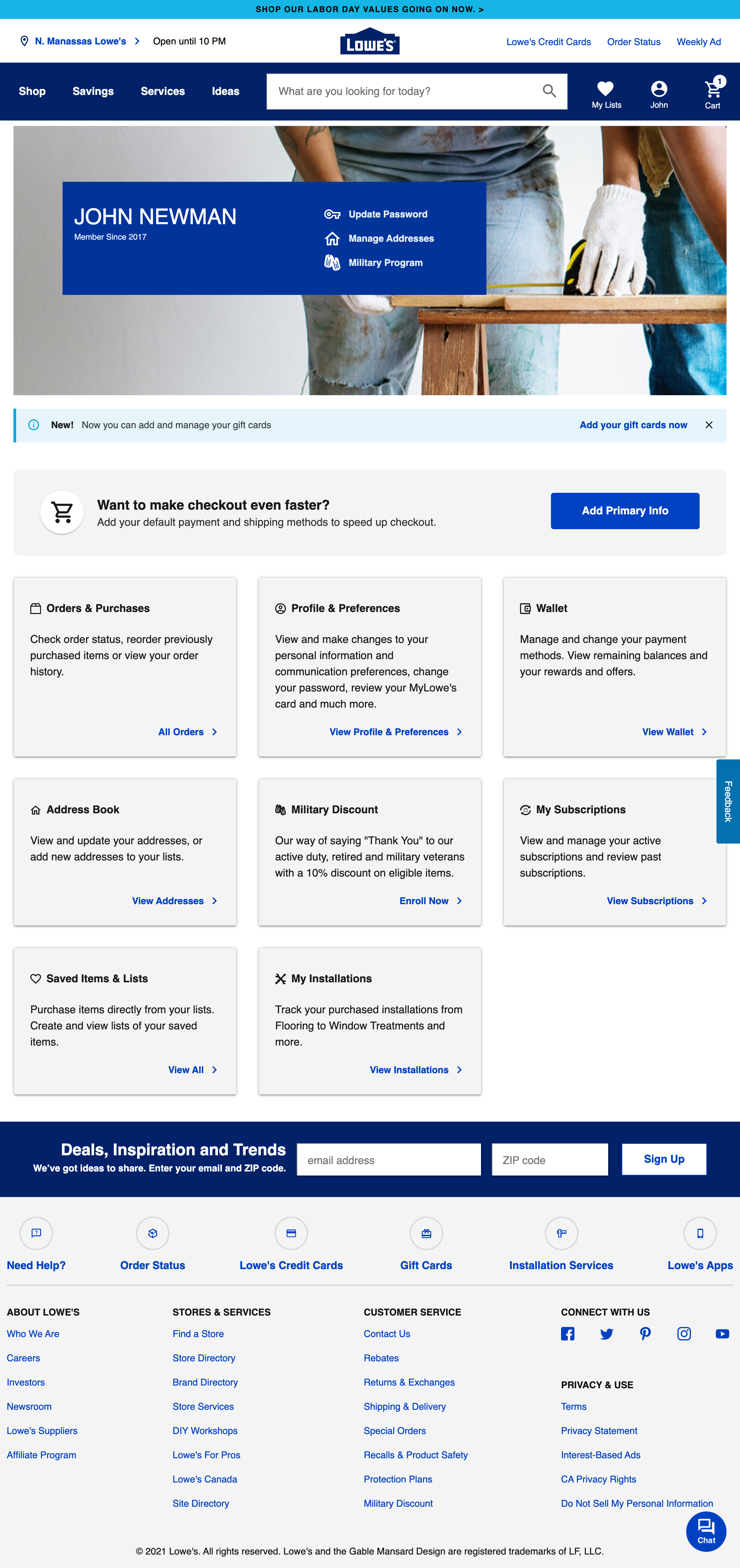 Desktop screenshot of Lowe’s